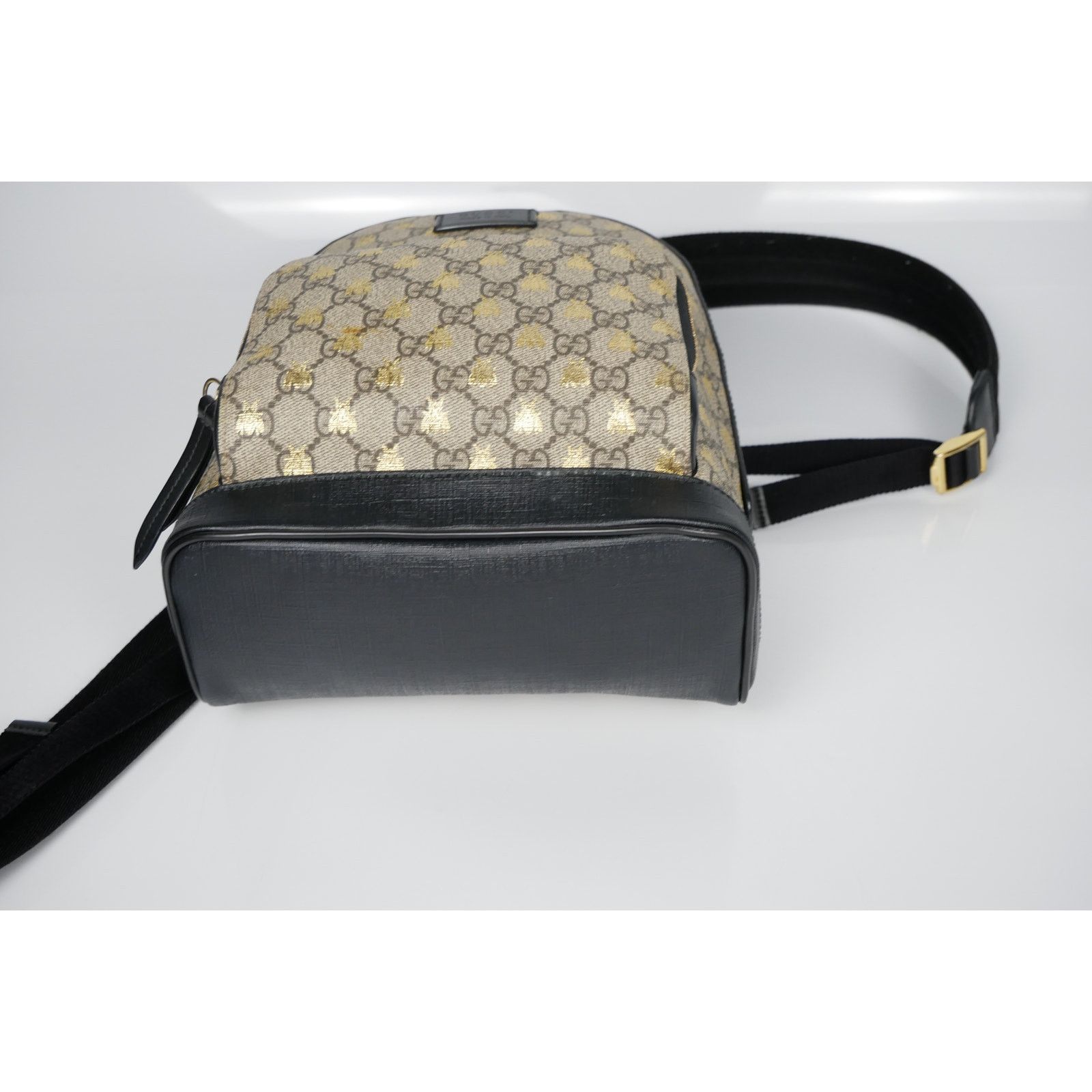 Gucci Gucci Beige GG Supreme Canvas Leather Bees Backpack Size ONE SIZE - 7 Thumbnail