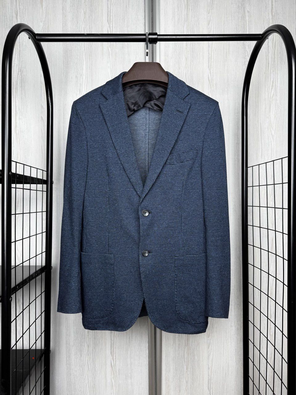 Boggi Boggi Milano Jersey Cotton Micro Houndstooth Pattern Blazer Size 36R - 1 Thumbnail