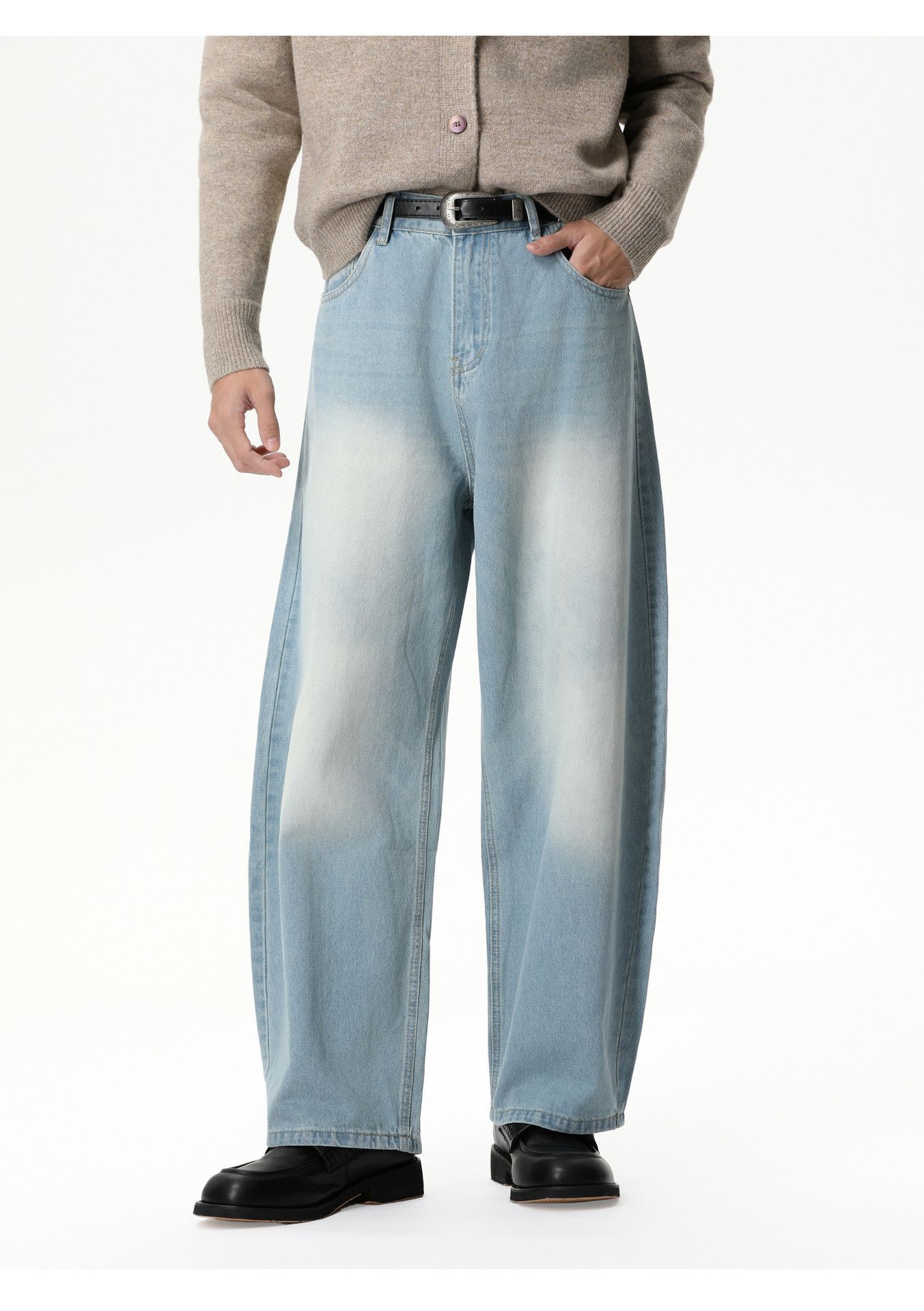 Japanese Brand Japanese retro style Vibe washed wide-leg curved jeans Size US 32 / EU 48 - 2 Thumbnail