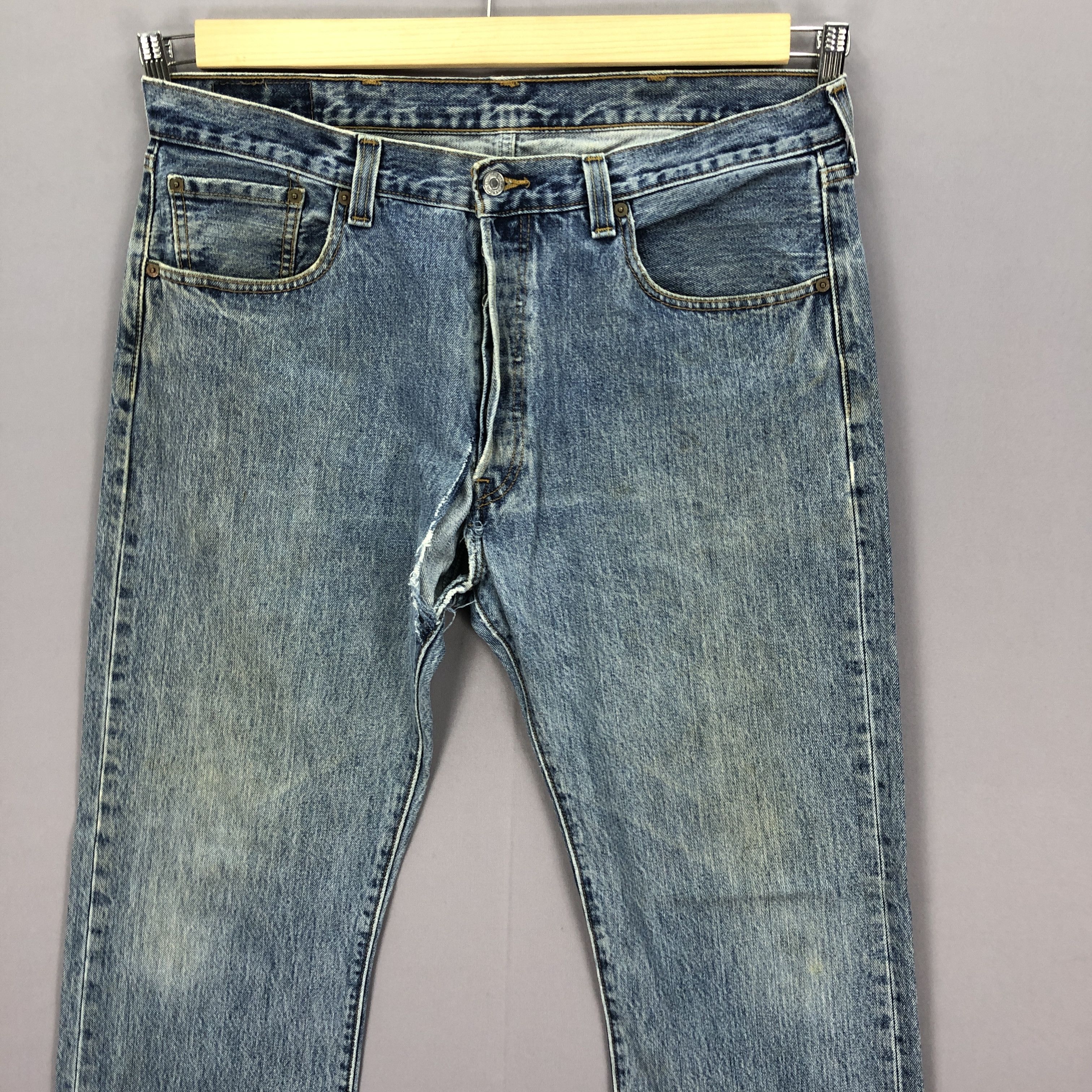 Levi's Vintage Y2K Levis 501 Jeans Levi's Faded Stone Wash Denim Size US 36 / EU 52 - 3 Thumbnail