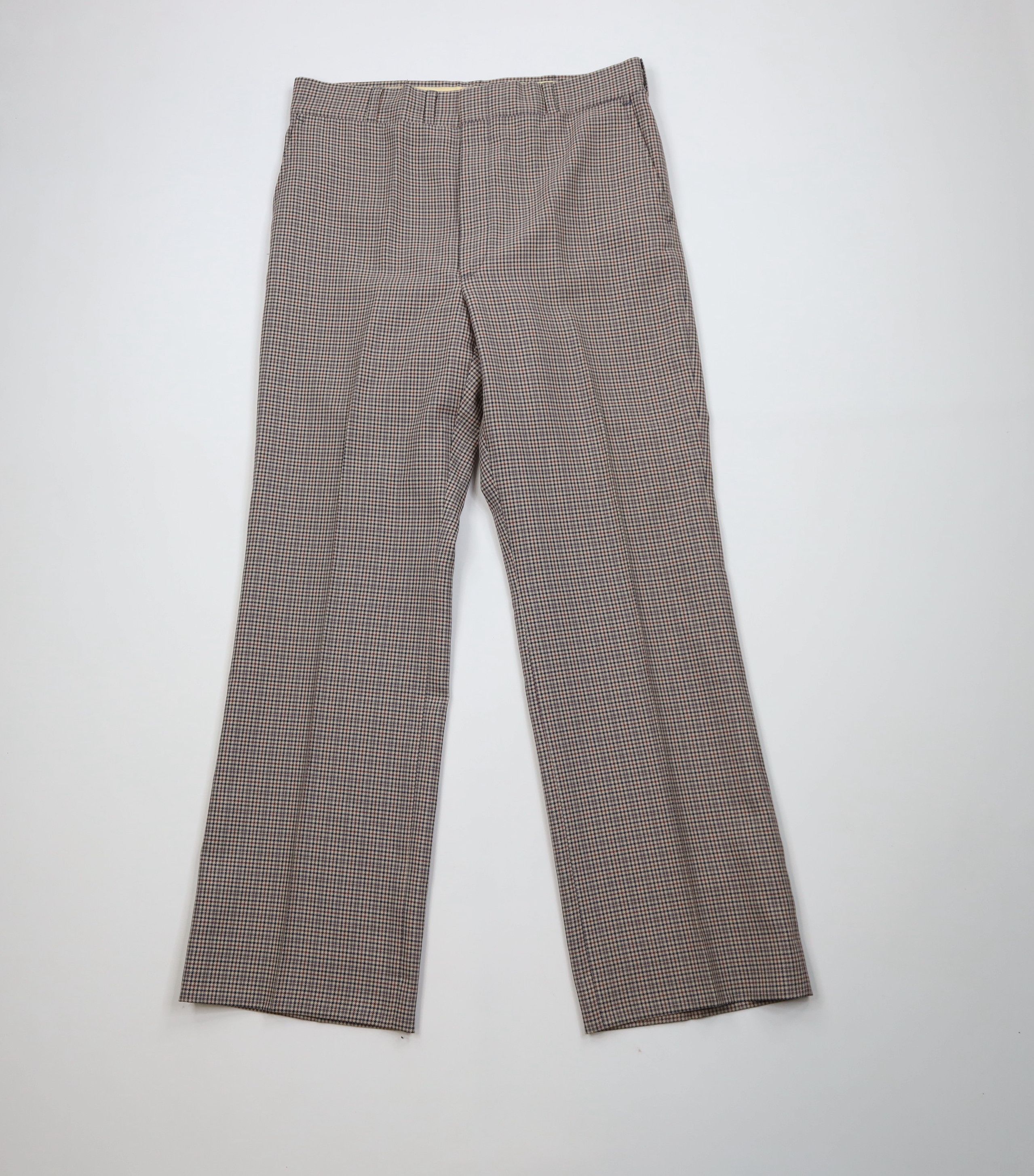 Vintage Vintage 70s Streetwear Plaid Knit Bell Bottoms Chino Pants Size US 34 / EU 50 - 1 Thumbnail