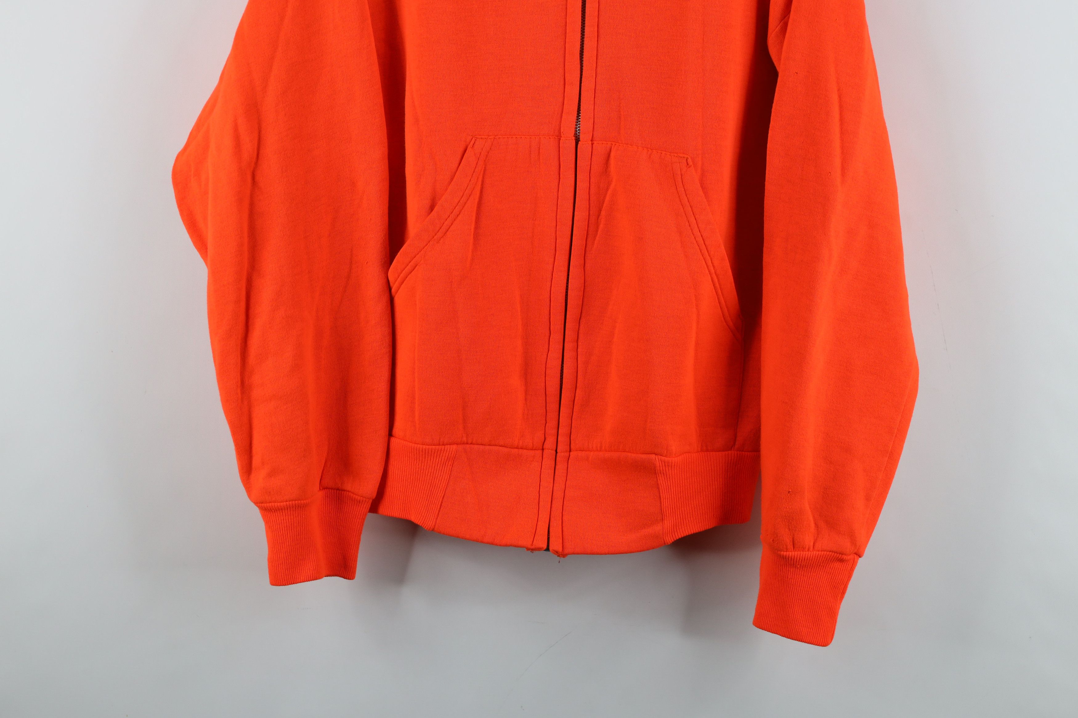 Vintage Vintage 70s 80s Streetwear Lined Zip Hoodie Blaze Orange USA Size US M / EU 48-50 / 2 - 3 Thumbnail