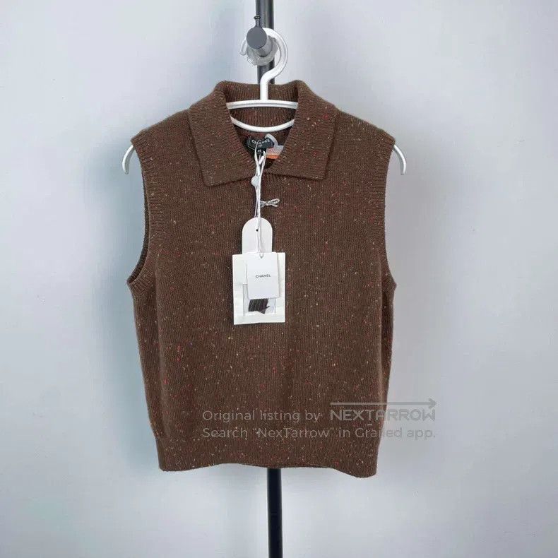 Chanel Chanel Ski colour dot rhinestone bow knitted vest Size S / US 4 / IT 40 - 1 Thumbnail