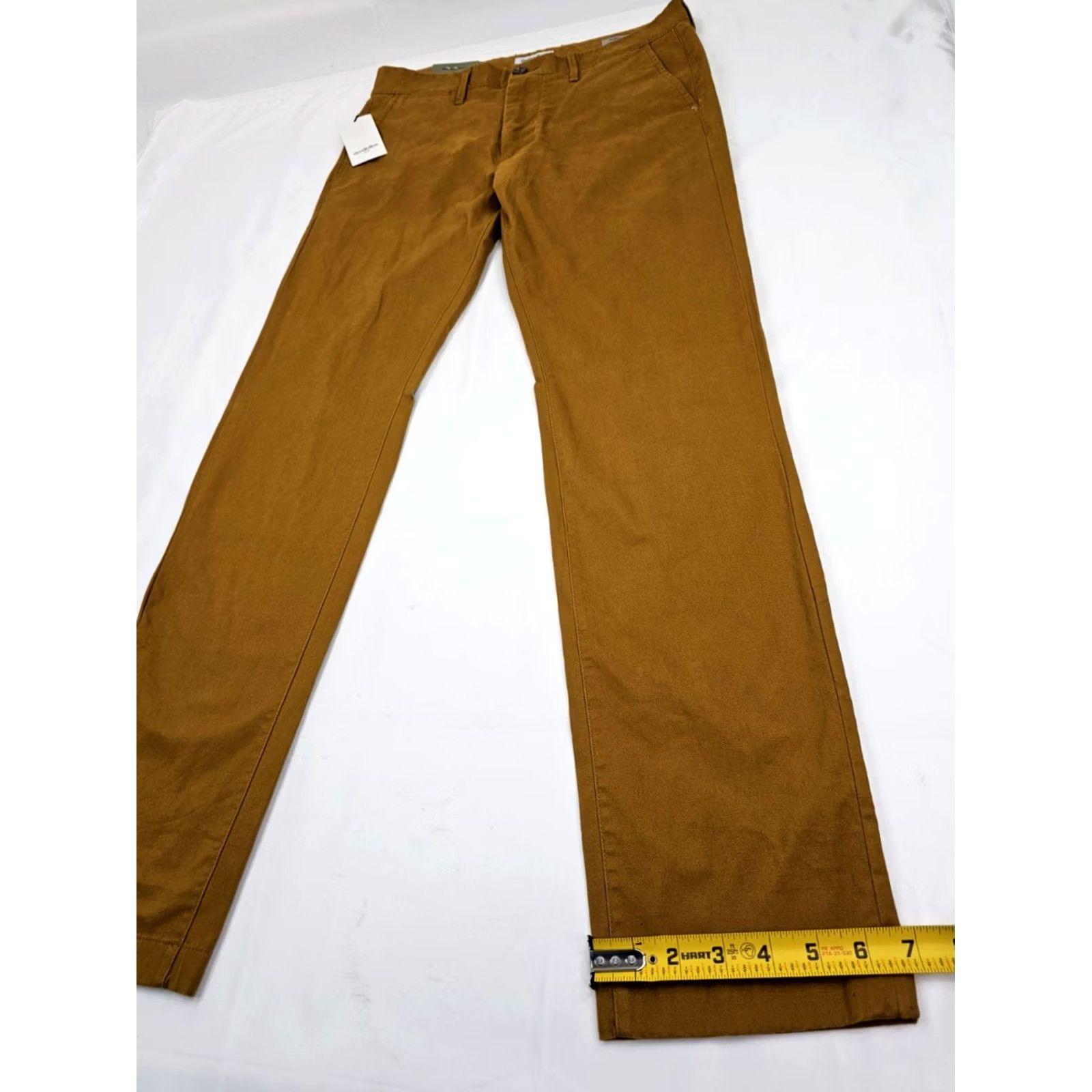 Vintage GODFELLOW & CO Skinny Fit Chino Pants Men 32x32 Mustard Brown NWT Slim Hip & Thigh Flat Front Casual Everyday Size US 32 / EU 48 - 2 Thumbnail