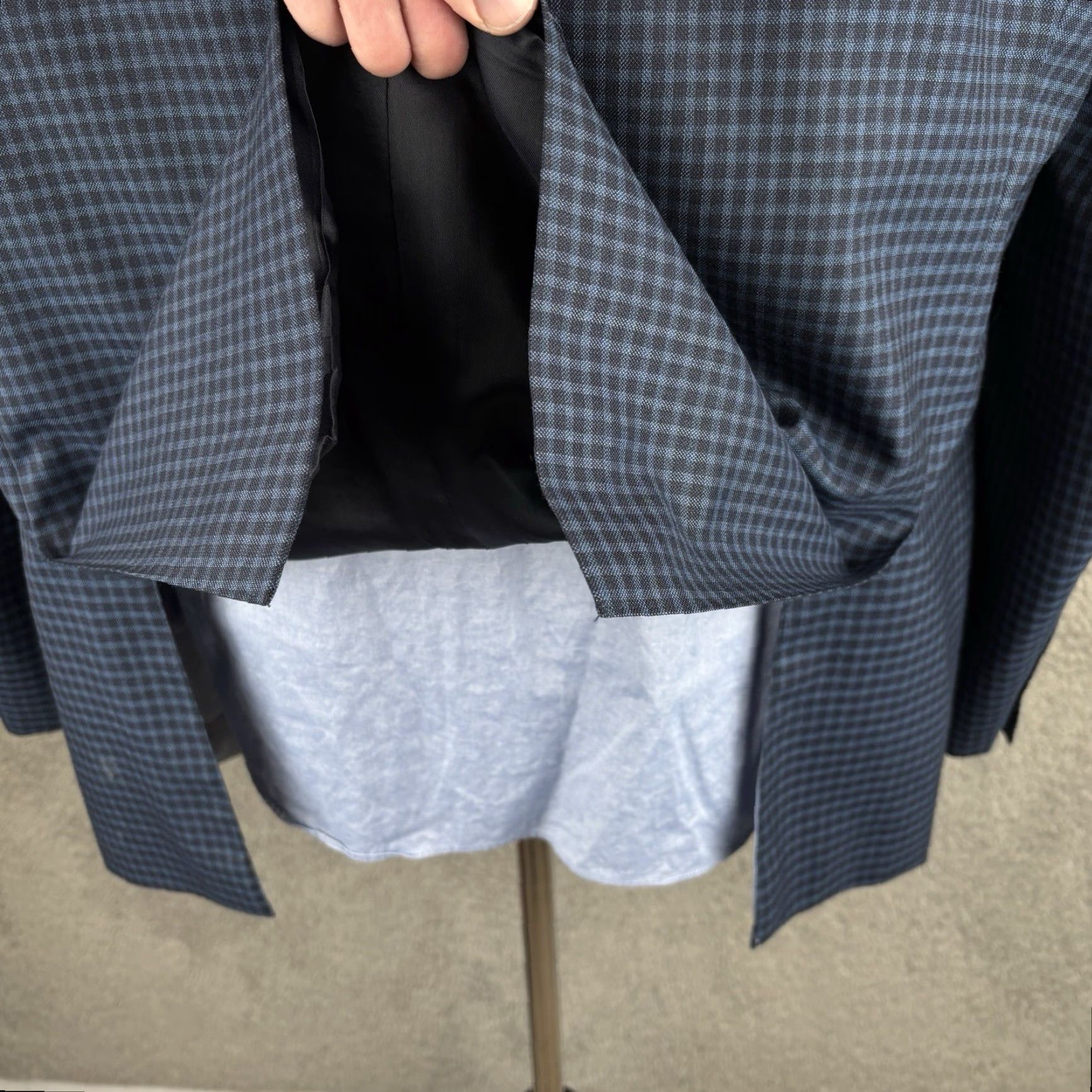 Vintage Paul Betenly Sport Coat Jacket 48R Navy Gingham Check Wool Lanificio Filarte Sport Coat Redesign Size US M / EU 48-50 / 2 - 7 Thumbnail