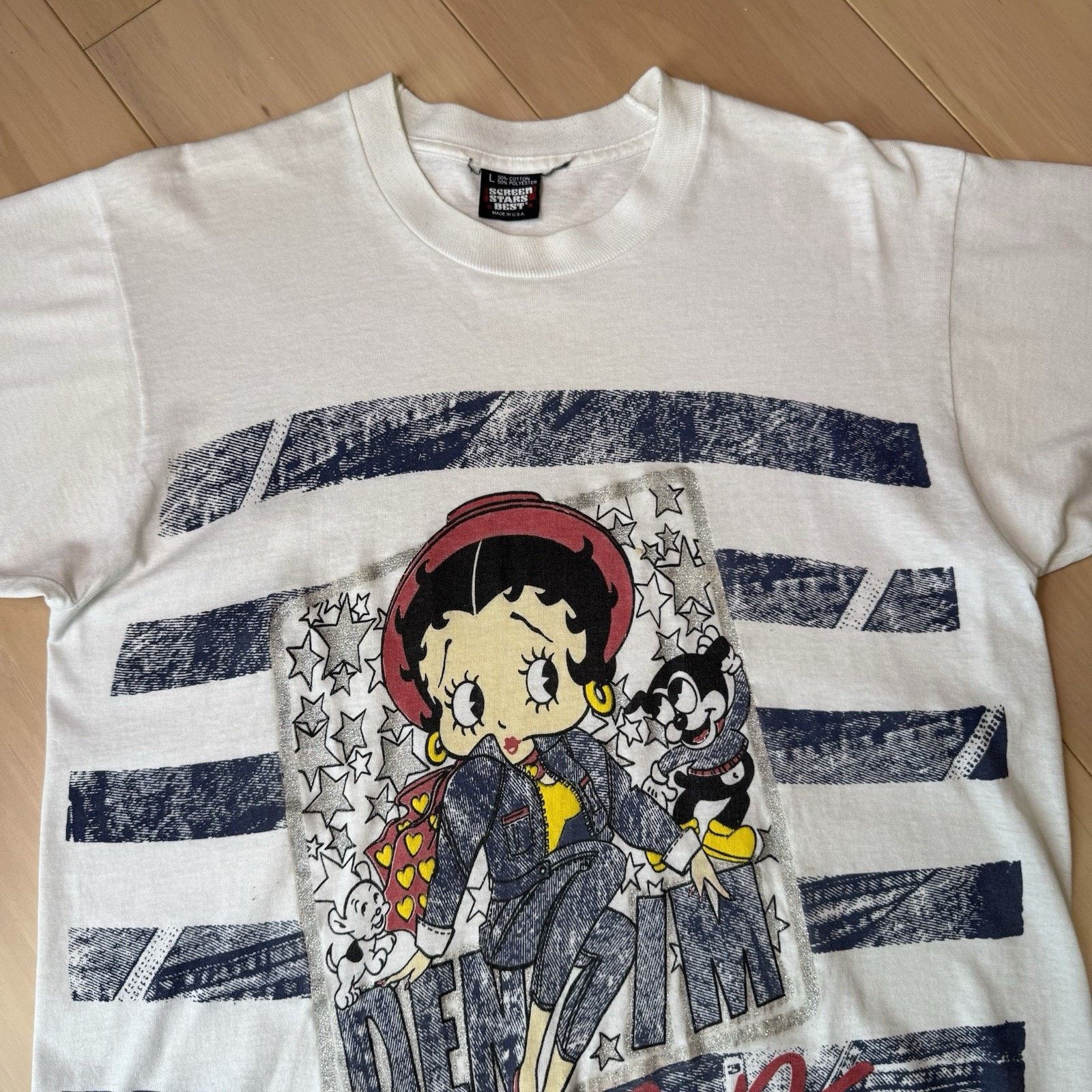 Vintage Vintage Betty Boop Shirt L White 90s Screen Stars Cartoon Size US L / EU 52-54 / 3 - 4 Thumbnail