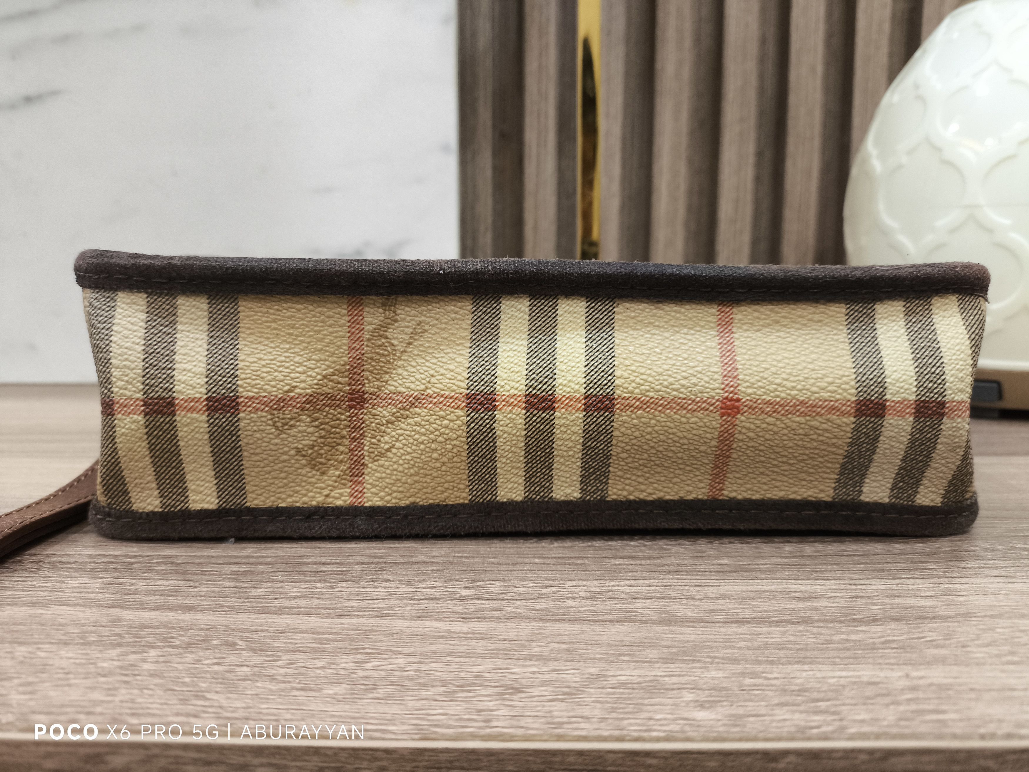 Burberry Burberrys Nova Clutch Brown Canvas Bag Size ONE SIZE - 6 Thumbnail