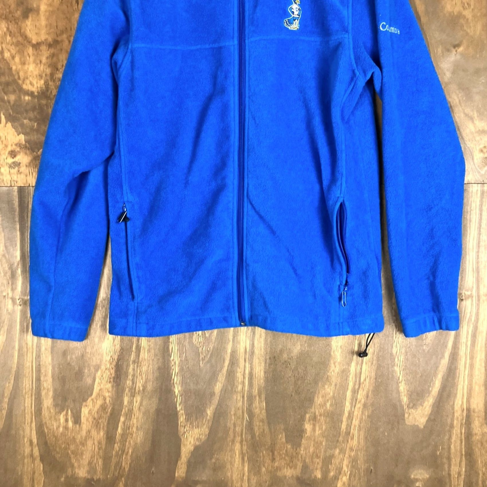 Vintage Columbia Mens Jacket Blue Full Zip Sweater Fleece Bluejay Logo Polyester Large Size US L / EU 52-54 / 3 - 3 Thumbnail