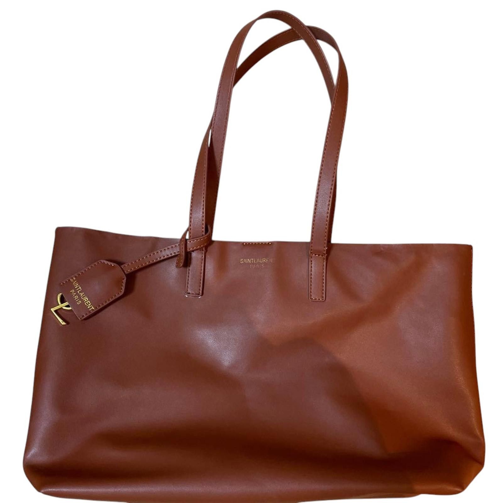 Saint Laurent Paris Saint Laurent - Brown Leather Tote Bag Size ONE SIZE - 2 Thumbnail