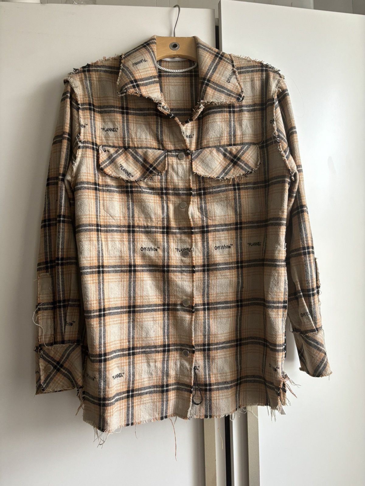 Off-White Off-White Main Check Shacket - Beige Black Size US L / EU 52-54 / 3 - 1 Thumbnail