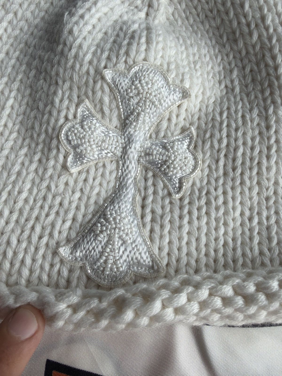 Chrome Hearts Chrome Hearts Cashmere Beaded Patch Beanie Size ONE SIZE - 2 Thumbnail