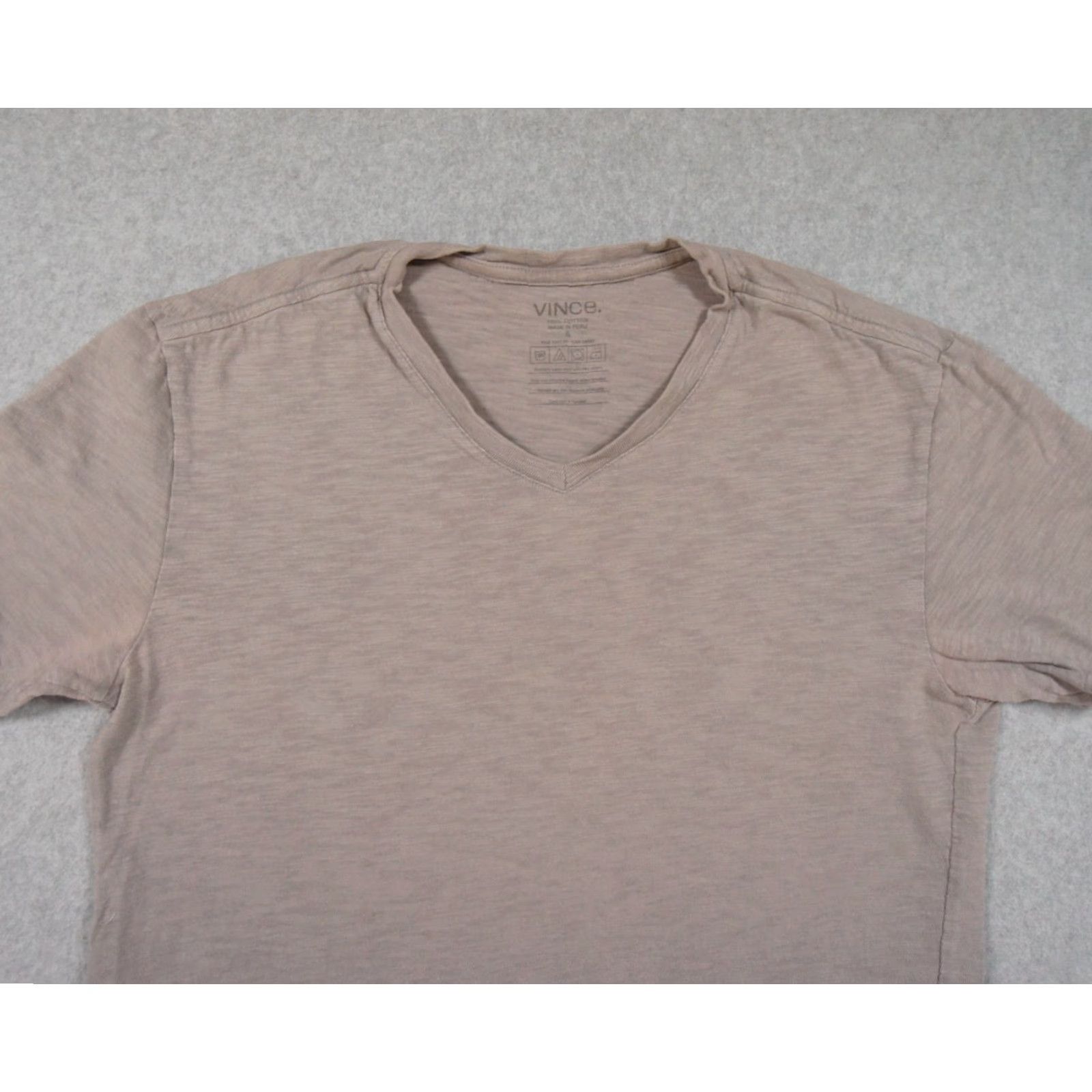 Vince Vince Shirt Men's Small Gray V-Neck Short Sleeve Cotton T-Shirt Preppy Size US S / EU 44-46 / 1 - 2 Thumbnail