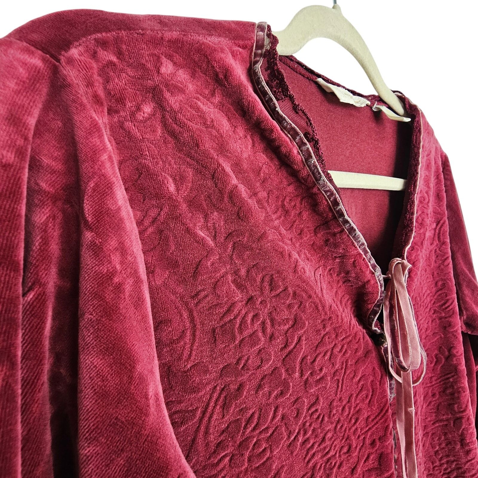 Victoria's Secret VTG Y2K Victorias Secret Country Womens Floral Velour Crop Size S / US 4 / IT 40 - 5 Thumbnail