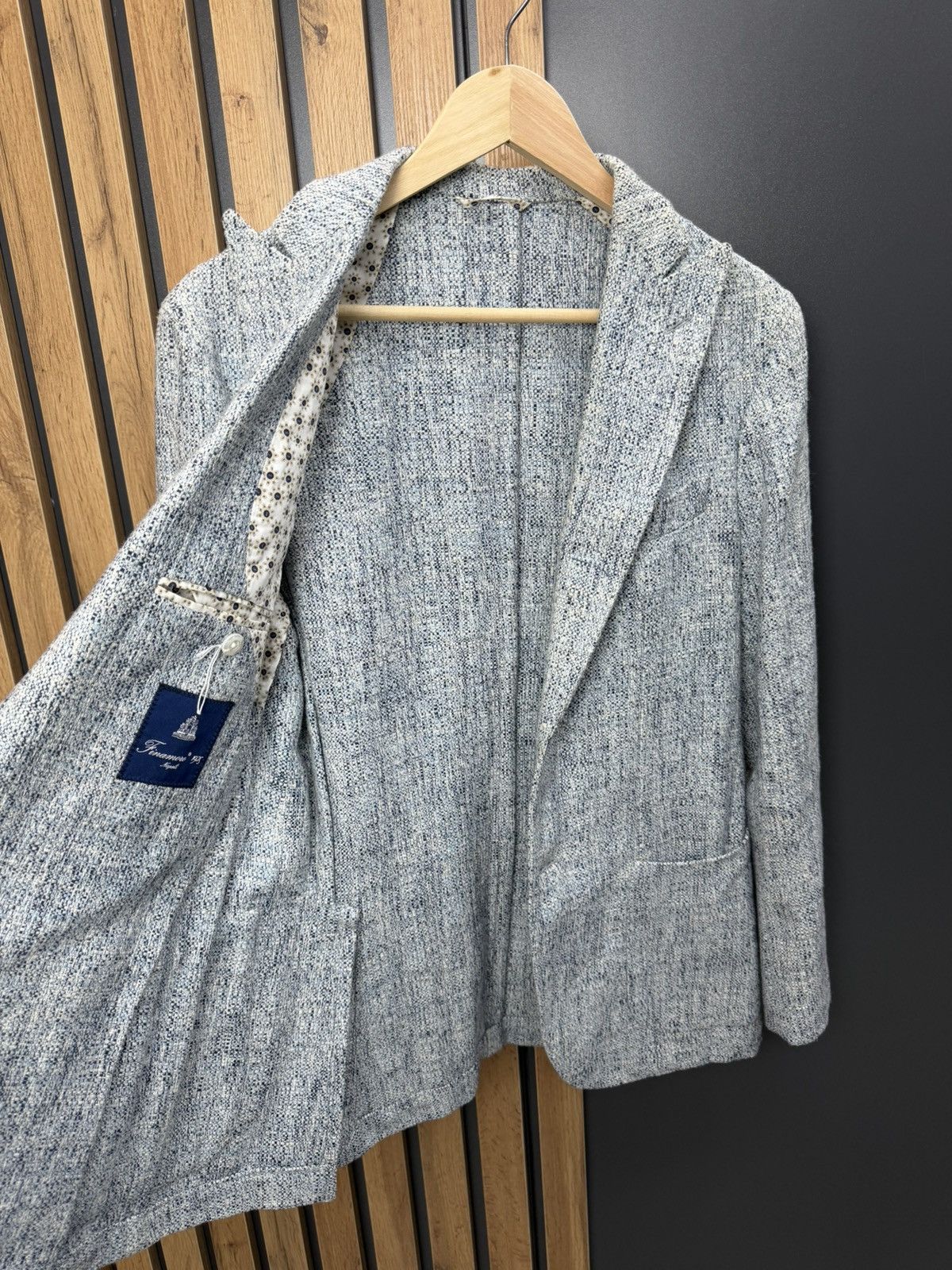 Finamore Finamore Napoli Textured Cotton Blazer Size 48 Size 38R - 15 Thumbnail