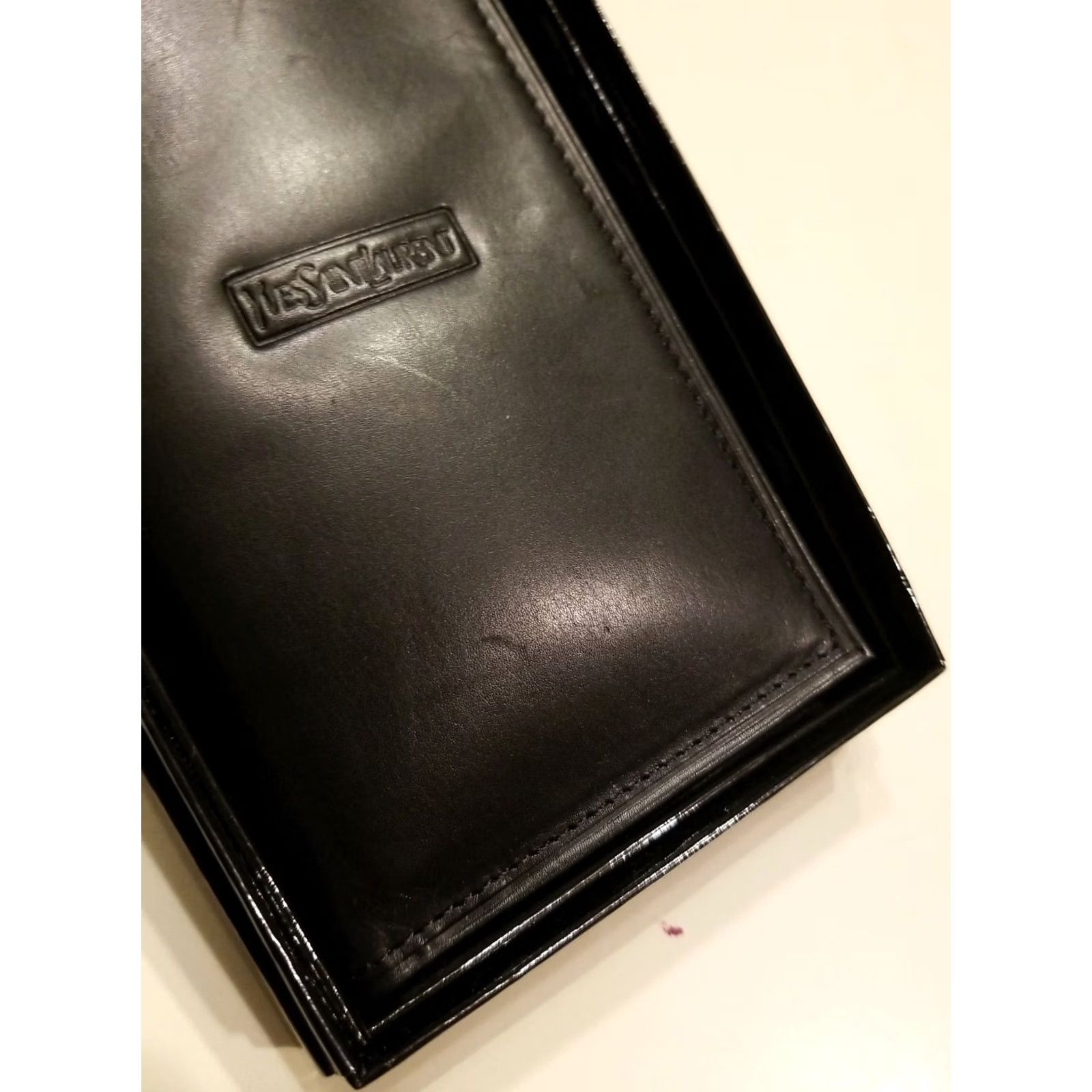 Yves Saint Laurent VINTAGE YSL Pocket Secretary Black Leather Unisex Nwt Size ONE SIZE - 4 Thumbnail