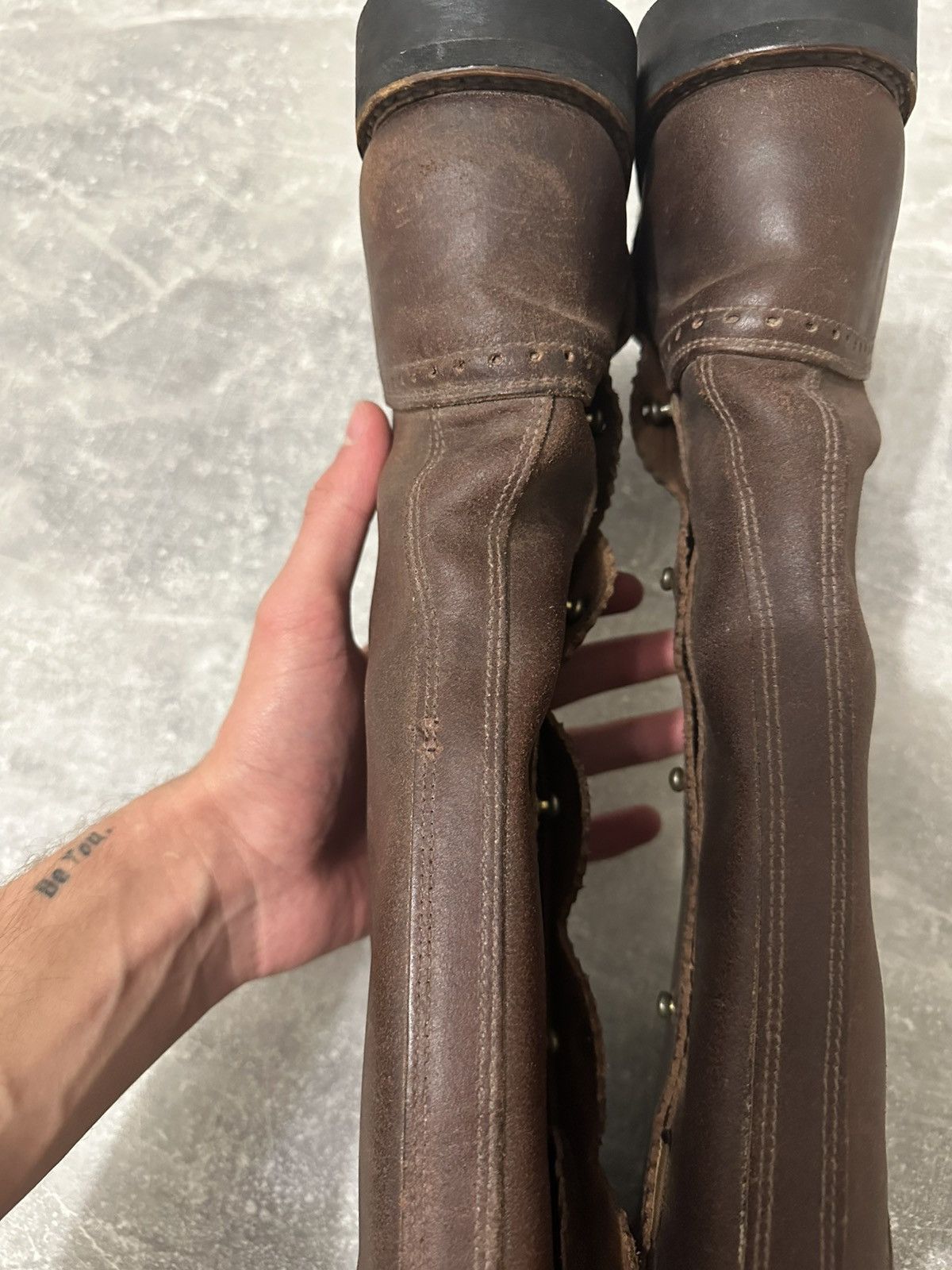 Vintage Vintage high boxer boots moto biker shoes core Size US 8 / IT 38 - 14 Thumbnail