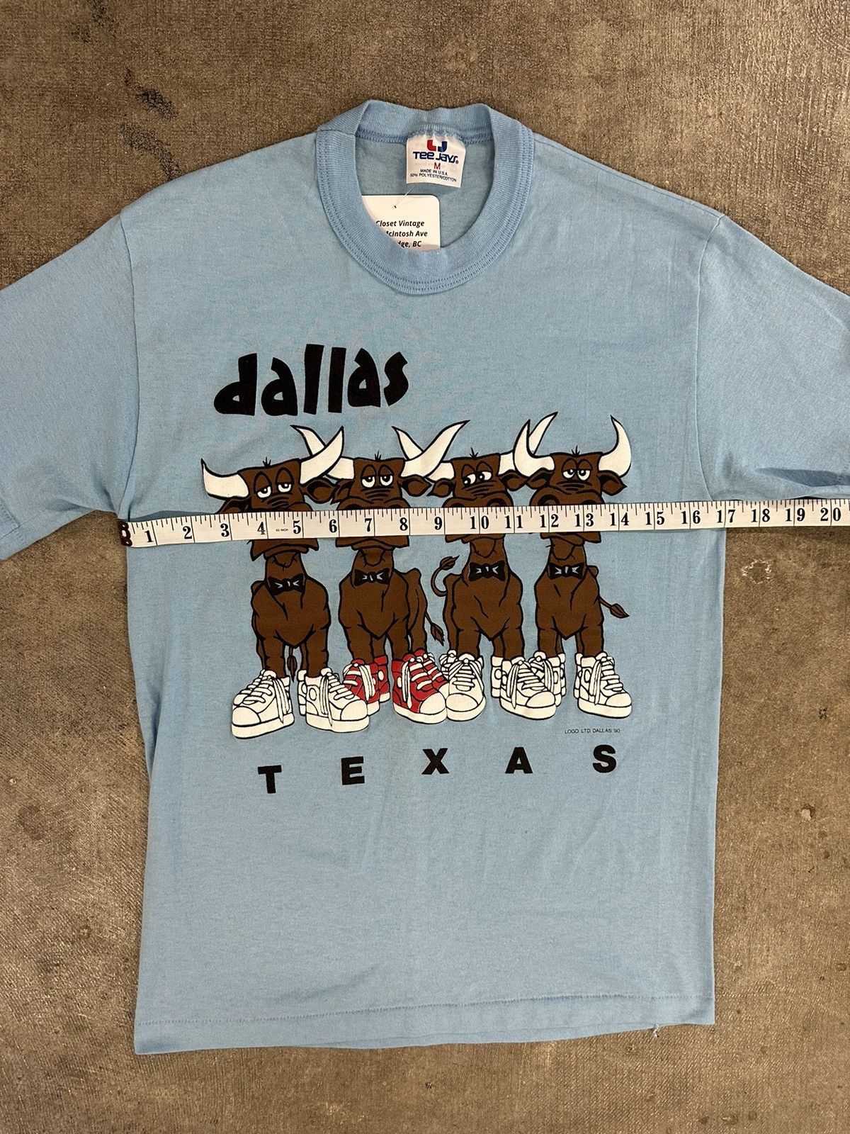 Hanes × Vintage Vintage 90s Dallas Texas Moose Cartoon T-Shirt Size M / US 6-8 / IT 42-44 - 7 Thumbnail