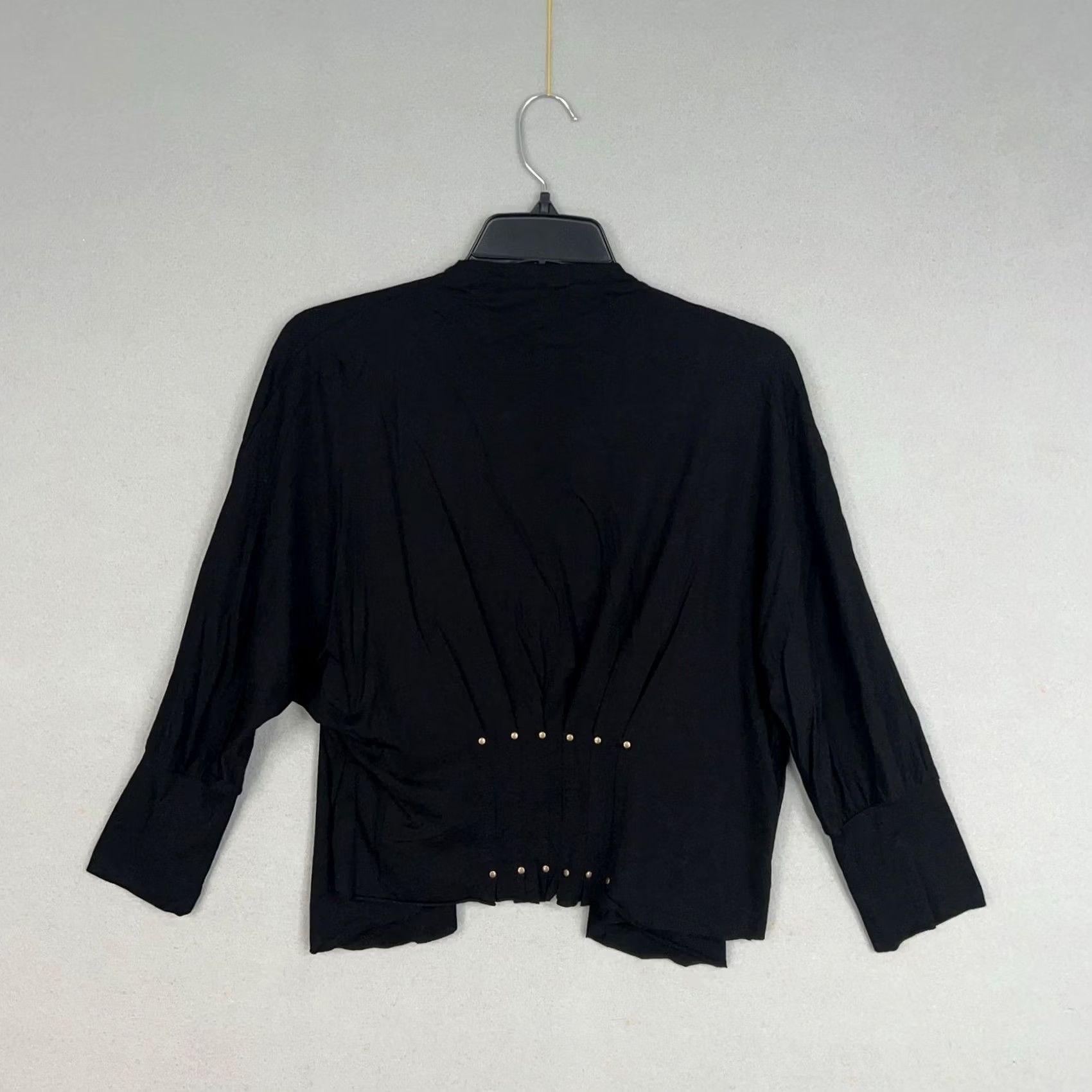 Vintage Testimony Los Angeles Cardigan Womens Small Black Drape Open Studded Jacket Y2K Size S / US 4 / IT 40 - 6 Thumbnail