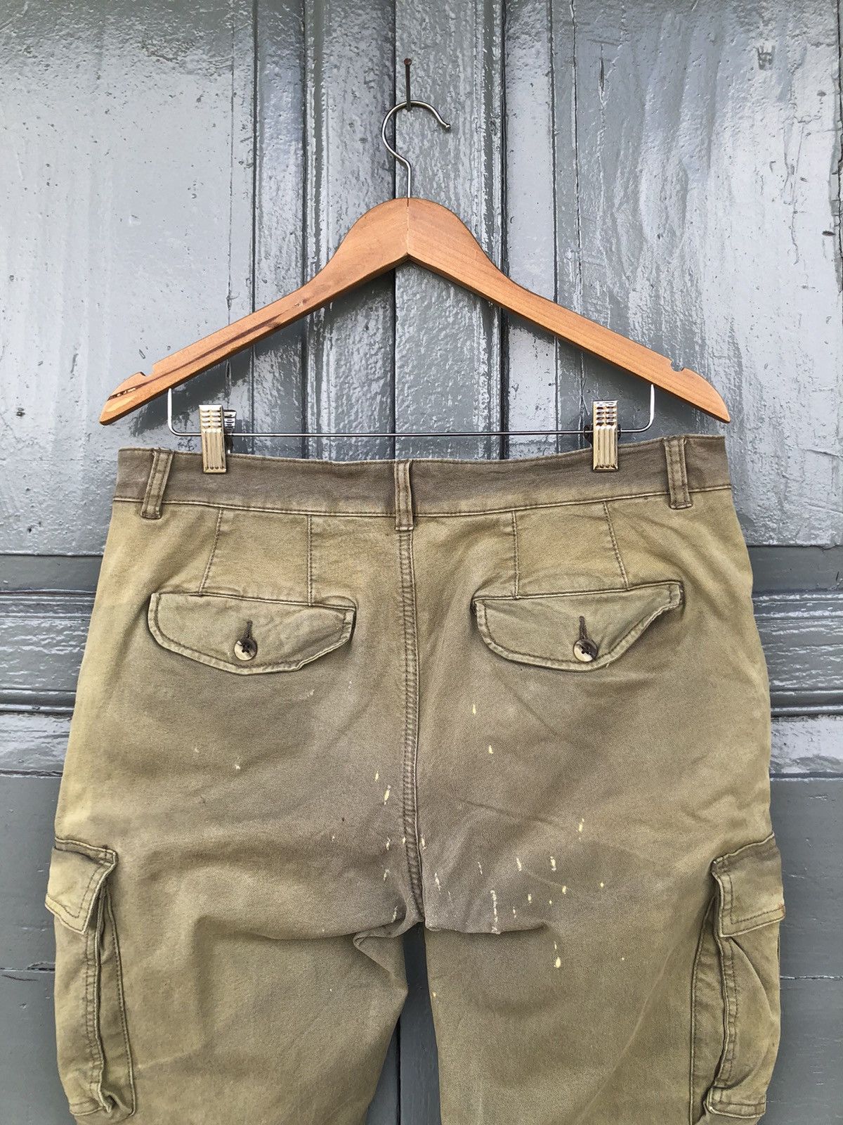 J.A.C.H.S. Mfg. Co. × JACHS NY Jachs olive sun faded Splatter paint Cargo Pants Size US 35 - 4 Thumbnail