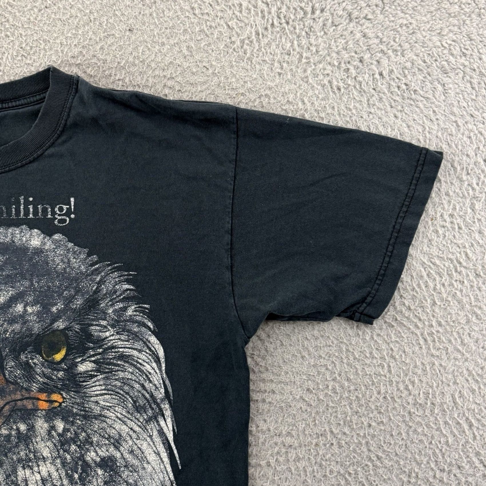 Anvil Vintage Bald Eagle Alaska Raptor Center Shirt Mens Large Black 90s Short Sleeve Size US L / EU 52-54 / 3 - 3 Thumbnail