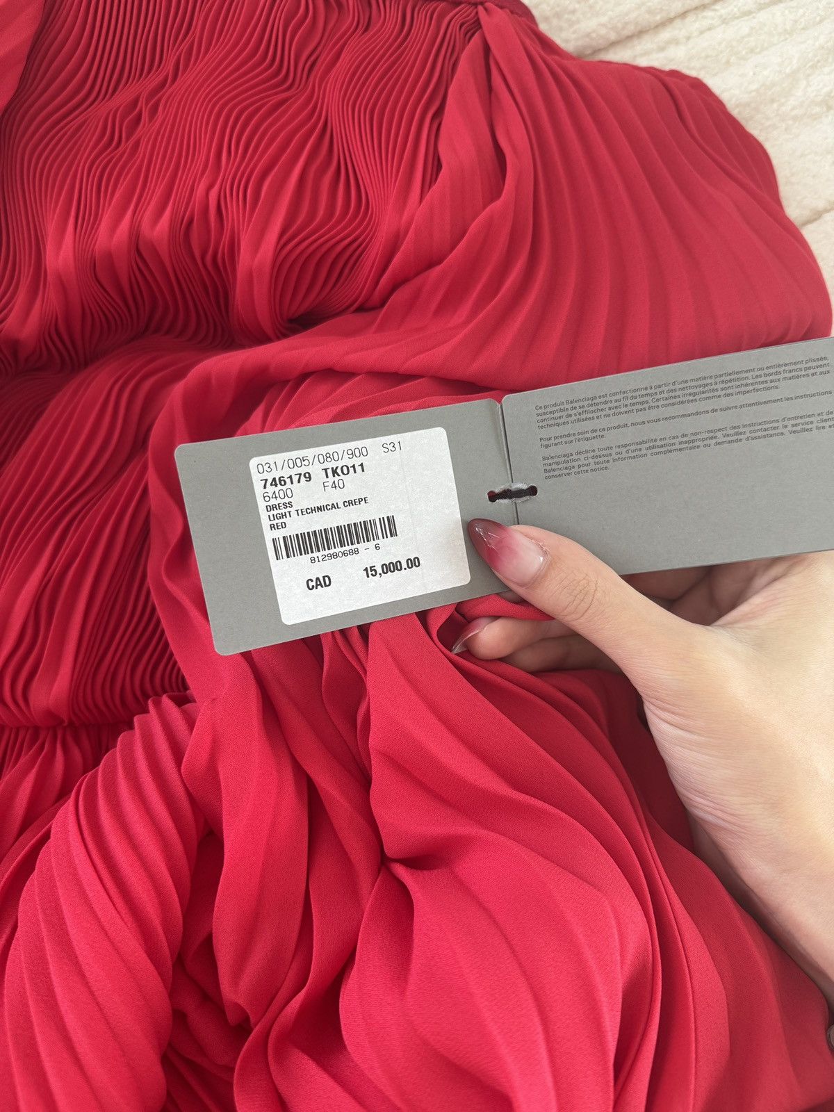 Balenciaga Light Technical Crepe Red Size M / US 6-8 / IT 42-44 - 4 Thumbnail