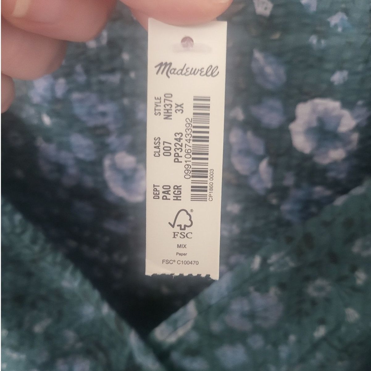 Madewell Madewell Seersucker Sweetheart Wrap Top - Woodland Floral 3X Size 3XL / US 20-22 - 4 Thumbnail