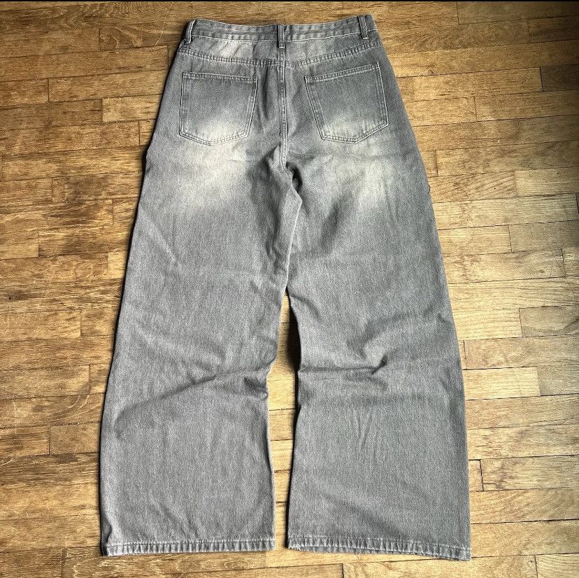 Jean Baggy Grey Wide Leg Denim Jeans Size US 32 / EU 48 - 2 Thumbnail