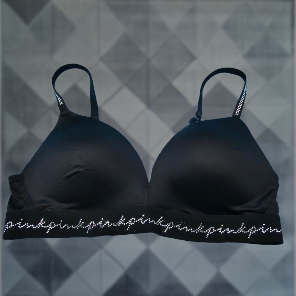 Victorias Secret Victoria Secret Push Up Bra 38B Black Wireless Wear Everywhere Bling Lingerie Vs, Women's