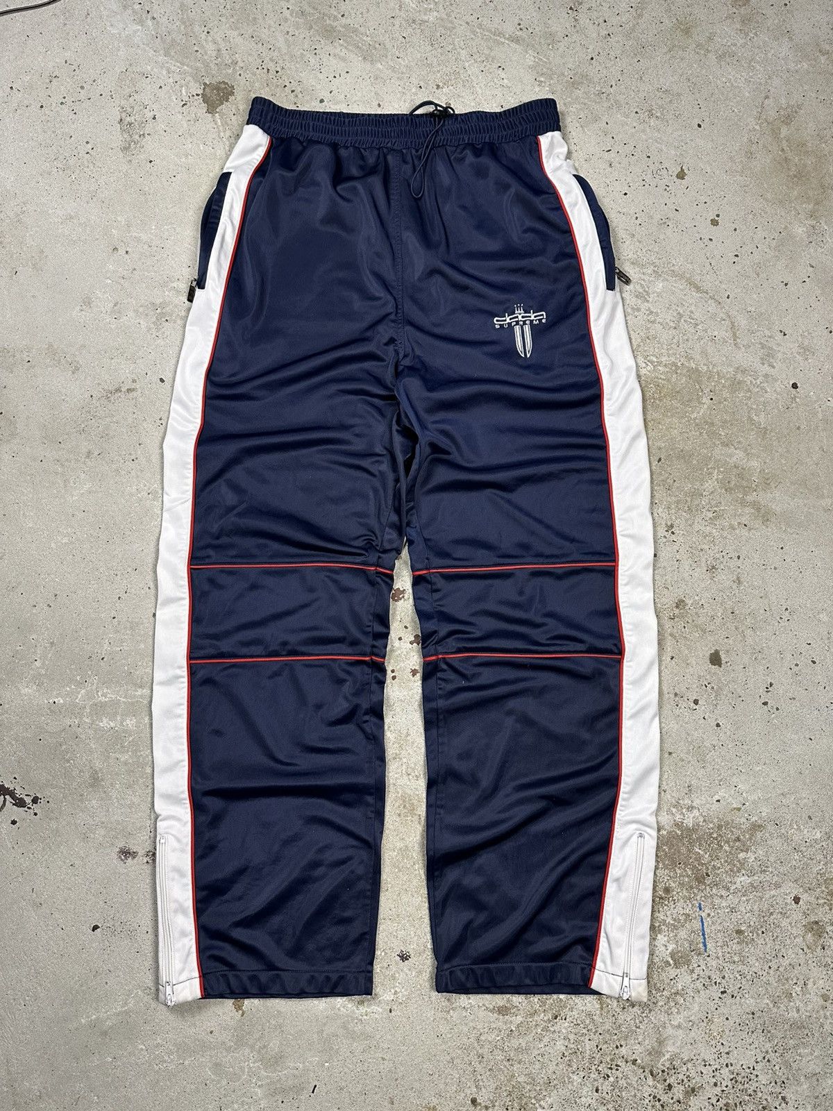 Damani Dada × Vintage Vintage 90s Dada Supreme Baggy Navy Track Pants rap hip hop Size US 34 / EU 50 - 1 Thumbnail