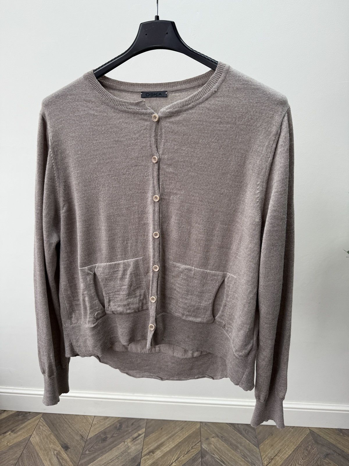 OSKA Vintage OSKA Beige Knit Cardigan Women Linen Blend Button Size M / US 6-8 / IT 42-44 - 3 Thumbnail
