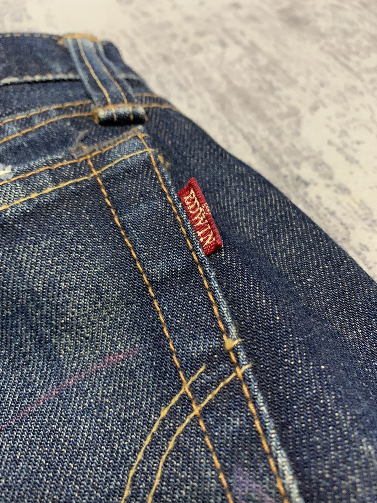 Japanese Brand Edwin 505 Lowrize Selvedge Distressed Denim Jeans W30x32.5 Size US 30 / EU 46 - 17 Thumbnail