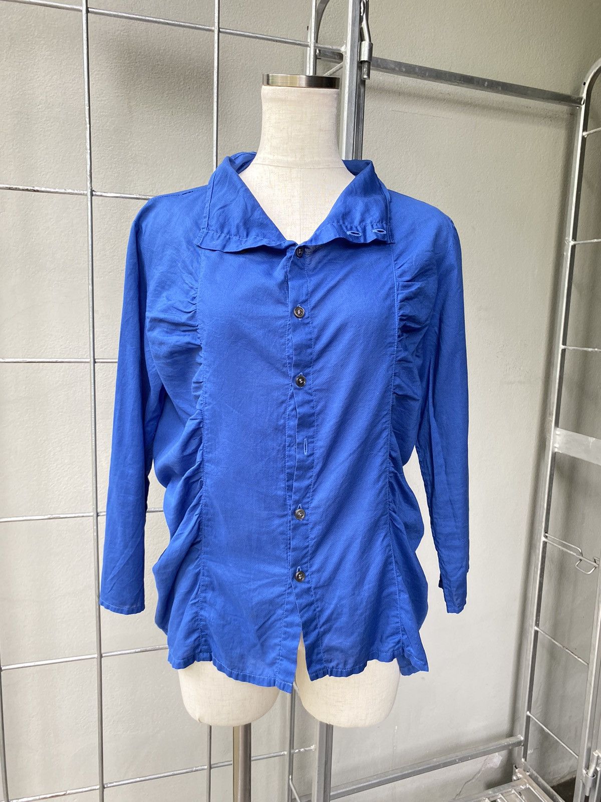 Issey Miyake Plantation blue blouse Size M / US 6-8 / IT 42-44 - 20 Thumbnail
