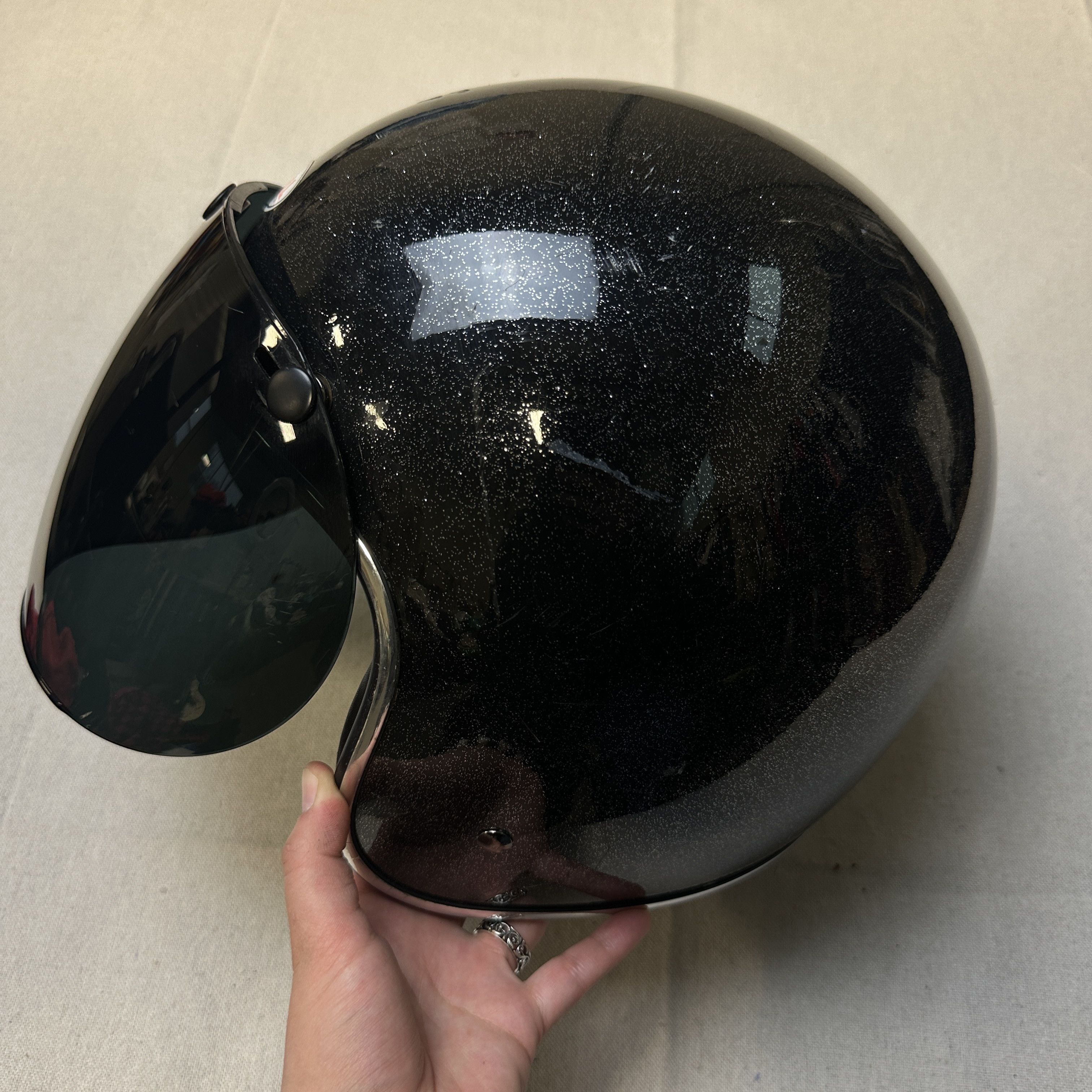 Bell Vintage Bell Custom 500 Black Metallic Motorcycle Helmet Size M Size ONE SIZE - 8 Thumbnail
