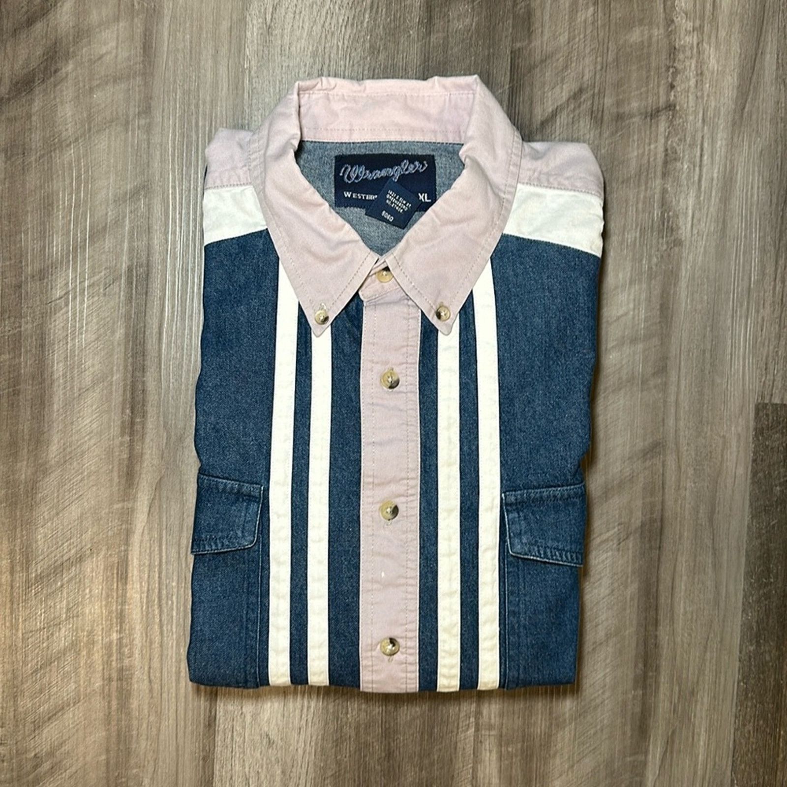 Wrangler Wrangler Vintage Western Denim Long Sleeve Button Down - XL Size US XL / EU 56 / 4 - 1 Thumbnail