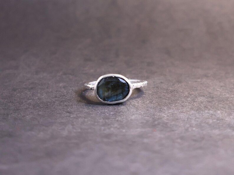 Handmade Cut Labradorite Ring, Handmade Sterling Silver Promise Ring Size ONE SIZE - 5 Thumbnail