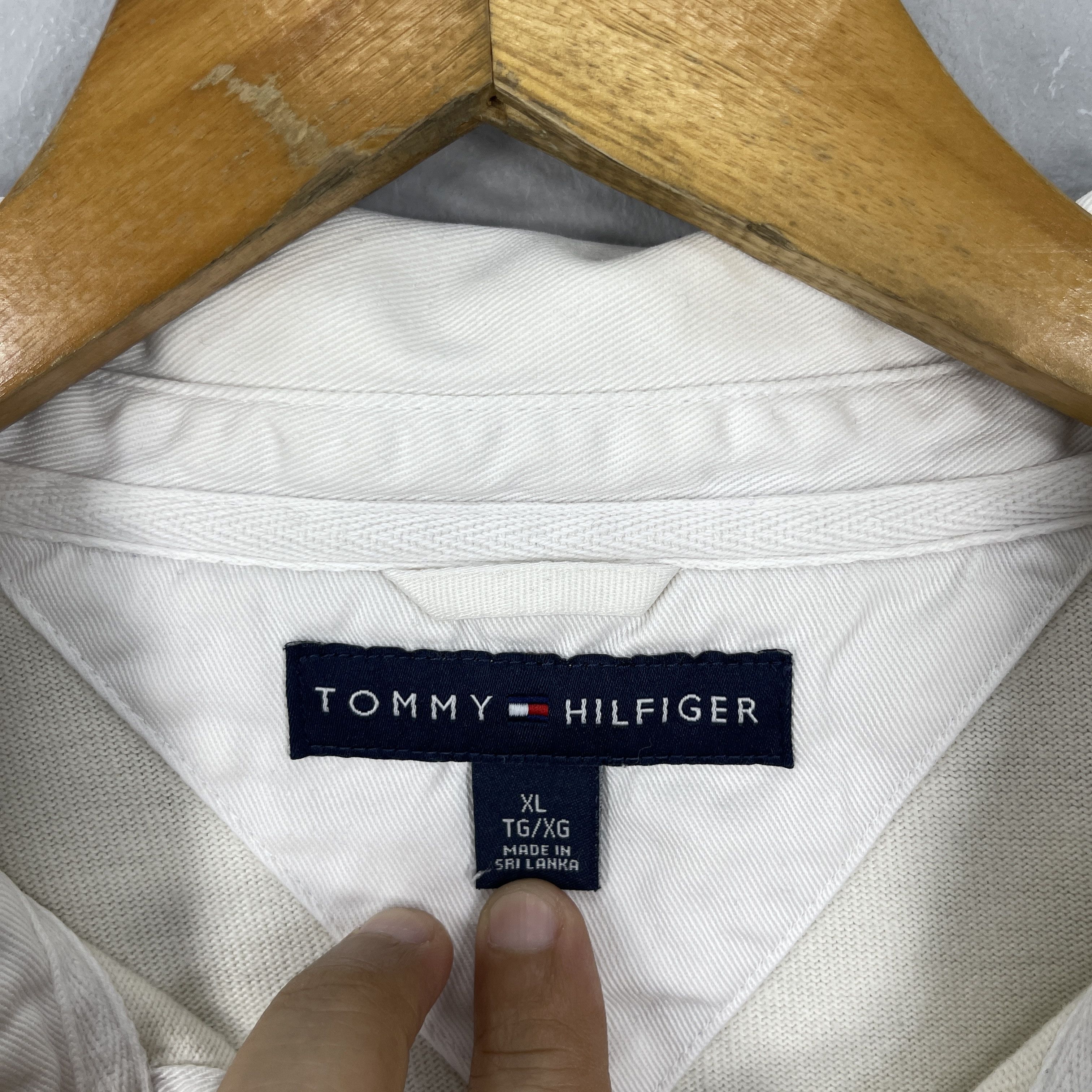 Tommy Hilfiger Vintage 1990s TOMMY HILFIGER Multi Stripe Polo Rugby Shirt Size US L / EU 52-54 / 3 - 4 Thumbnail