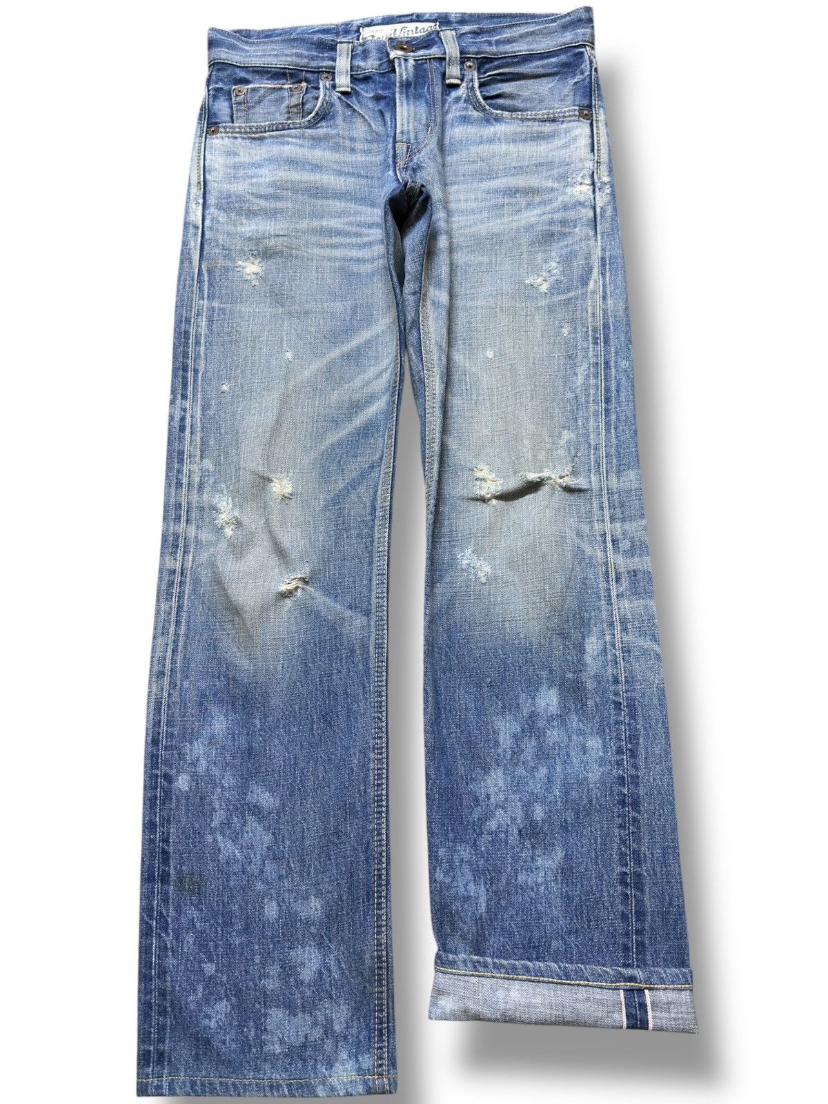 Edwin Vintage Edwin 503V Selvedge Faded Ripped Distressed Denim Size US 31 - 1 Thumbnail