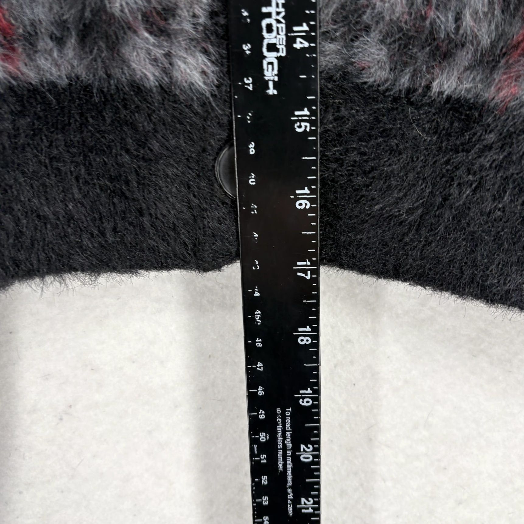 Vintage Social Collision Cardigan Sweater Womens XL Gray Plaid Gothic Cropped Sleeve Long Knit V-Neck Button Fall Winter Maglione Size XL / US 12-14 / IT 48-50 - 6 Thumbnail
