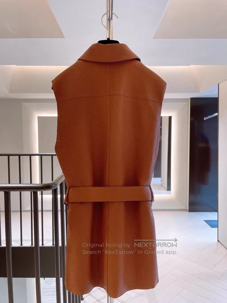 Hermes Hermes Gold Brown Two-piece Leather Jacket Size XXS / US 00 / IT 34 - 6 Thumbnail