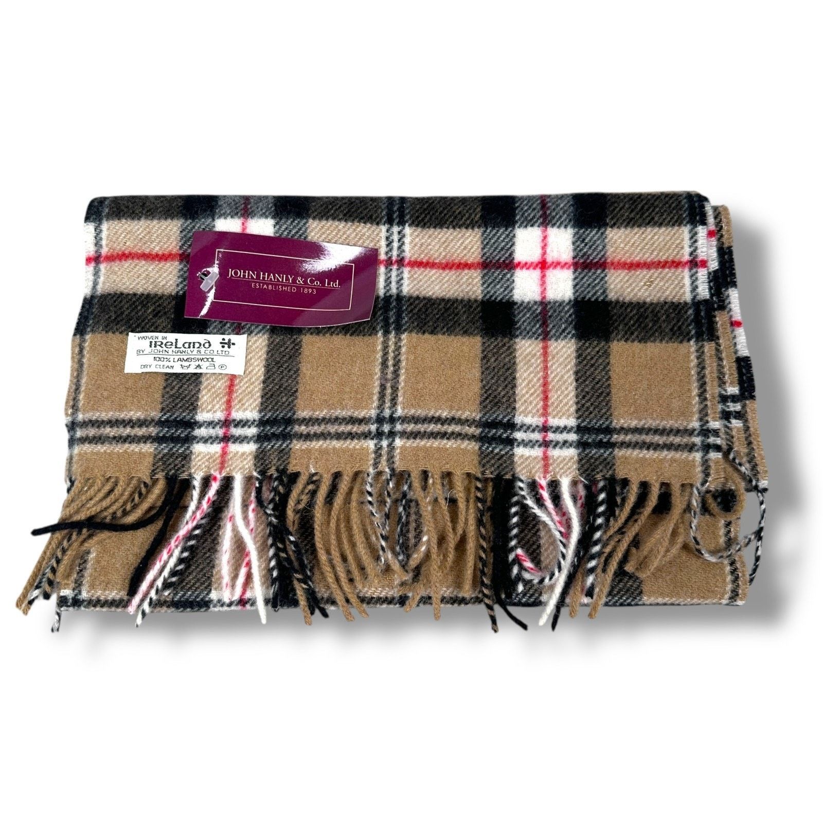 Other John Hanly Irish Wool Scarf Short Camel of Merrick Unisex Size ONE SIZE - 1 Thumbnail