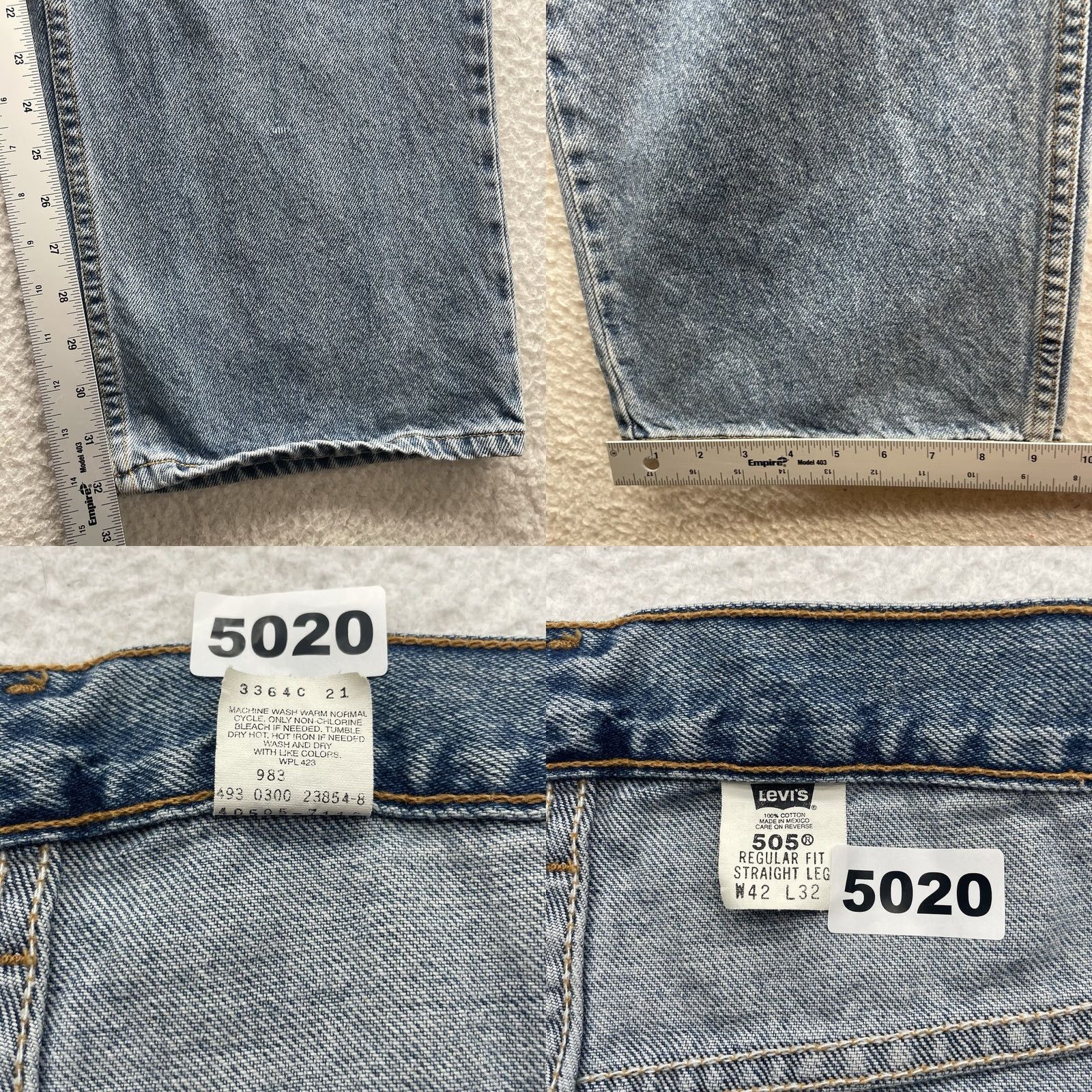 Levi's VINTAGE Levi's 505 Jeans Mens 42x32 Regular Fit Straight Leg Y2K Light Wash Blue Size US 42 / EU 58 - 9 Thumbnail
