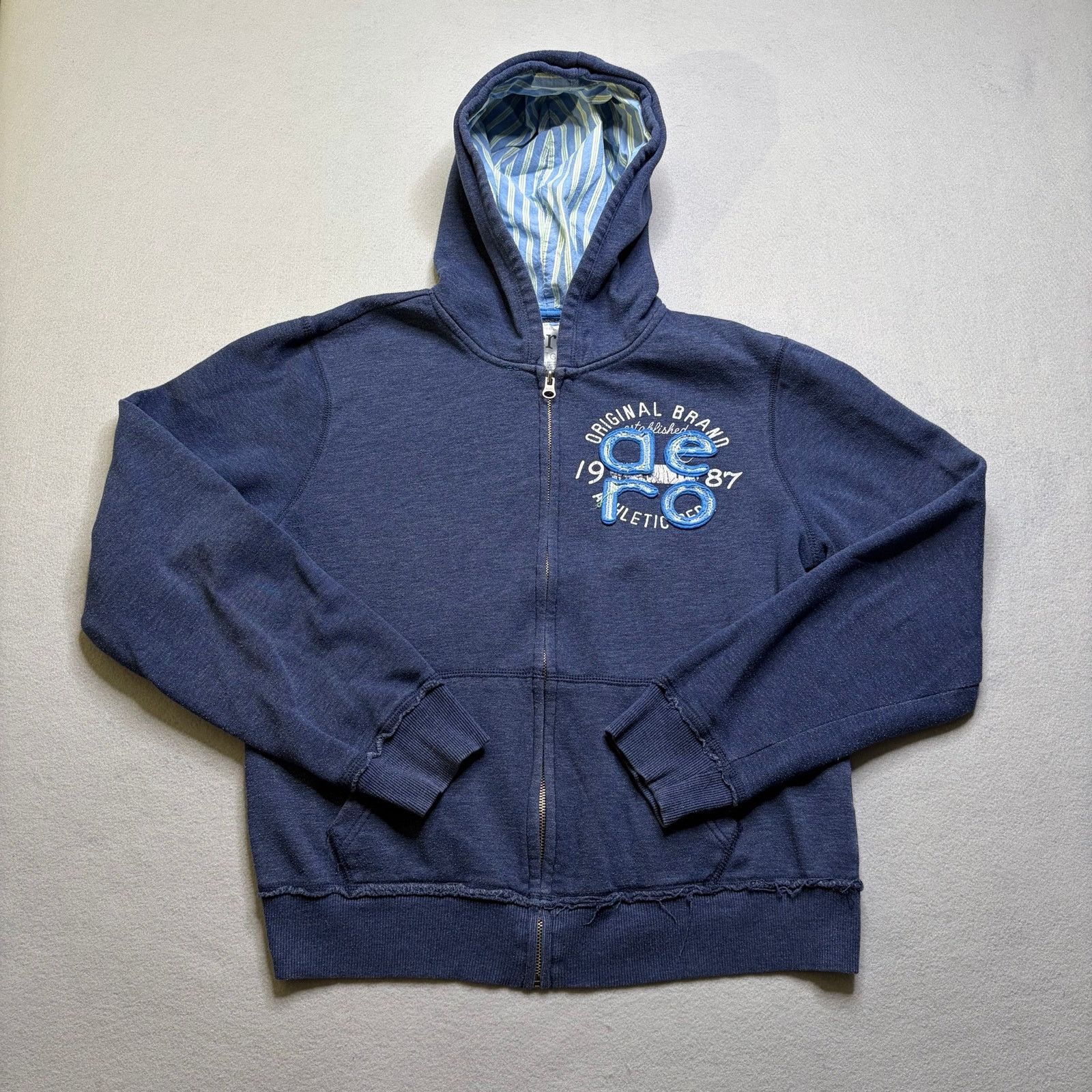 Aeropostale Aero Aeropostale Hoodie XL Blue Distressed Y2K Jacket Size XL / US 12-14 / IT 48-50 - 1 Thumbnail