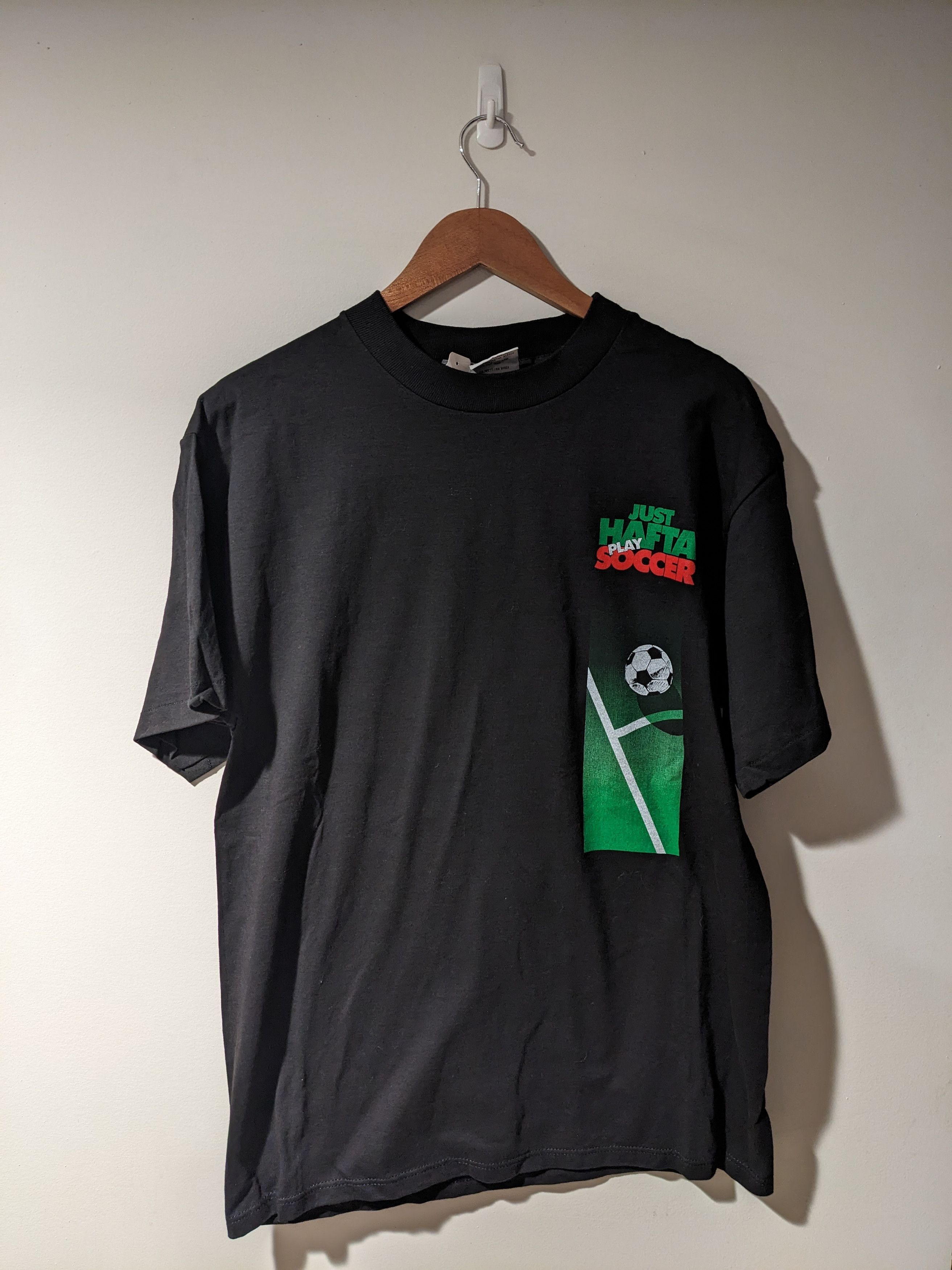 Vintage Vintage 90s Just Hafta Soccer Cleats Sport Large T-Shirt Size US L / EU 52-54 / 3 - 3 Thumbnail