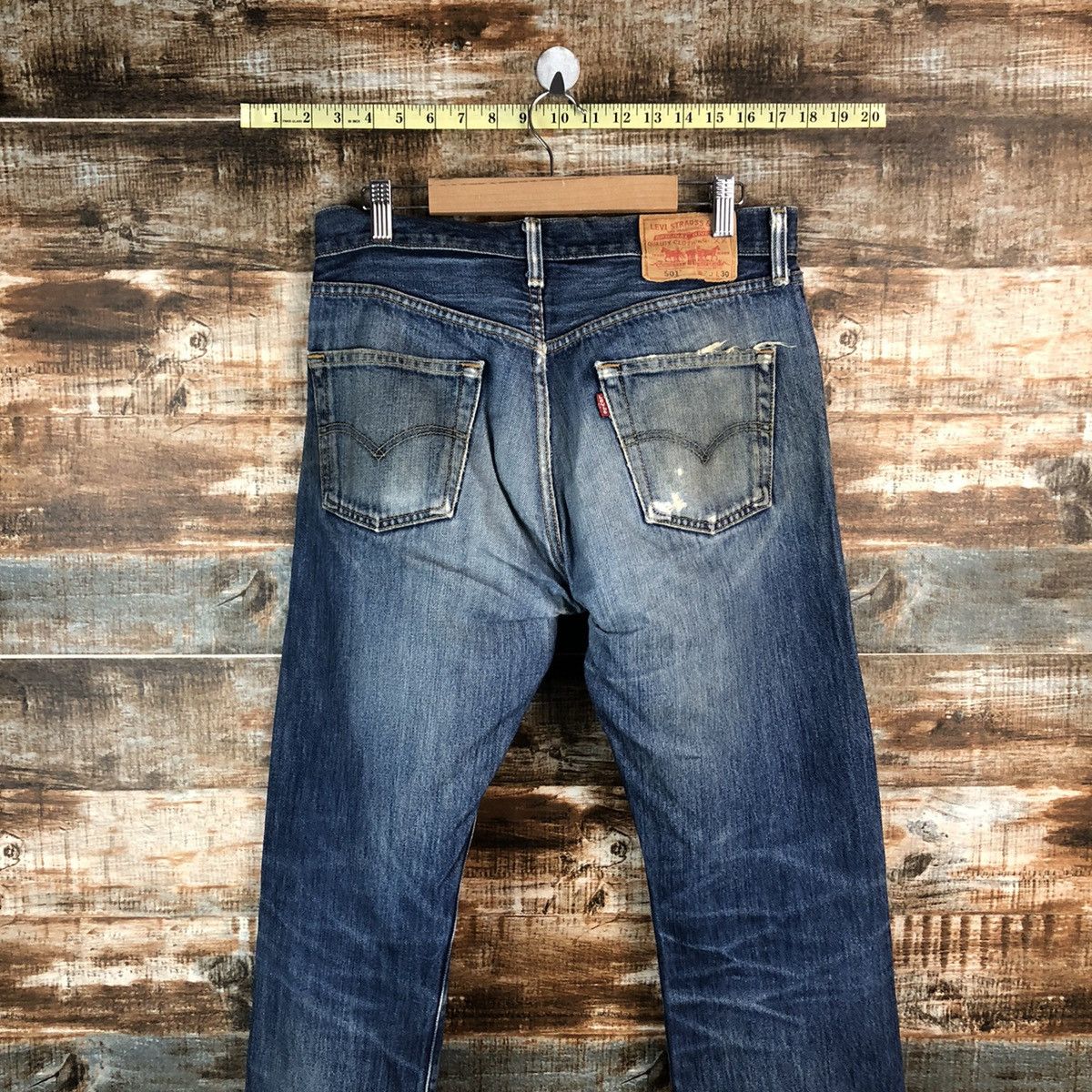 Levi's 501 Levis Blue Distressed ripped Denim Pants #A1443 Size US 30 / EU 46 - 15 Thumbnail
