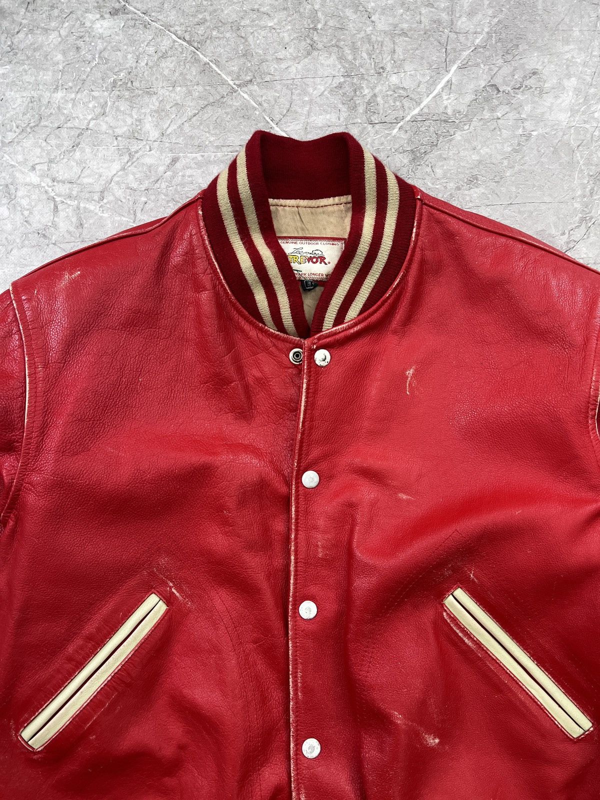 Lee × Vintage Vintage retro leather LEE STORM RIDER TREVOR VARSITY JACKET Size US M / EU 48-50 / 2 - 5 Thumbnail