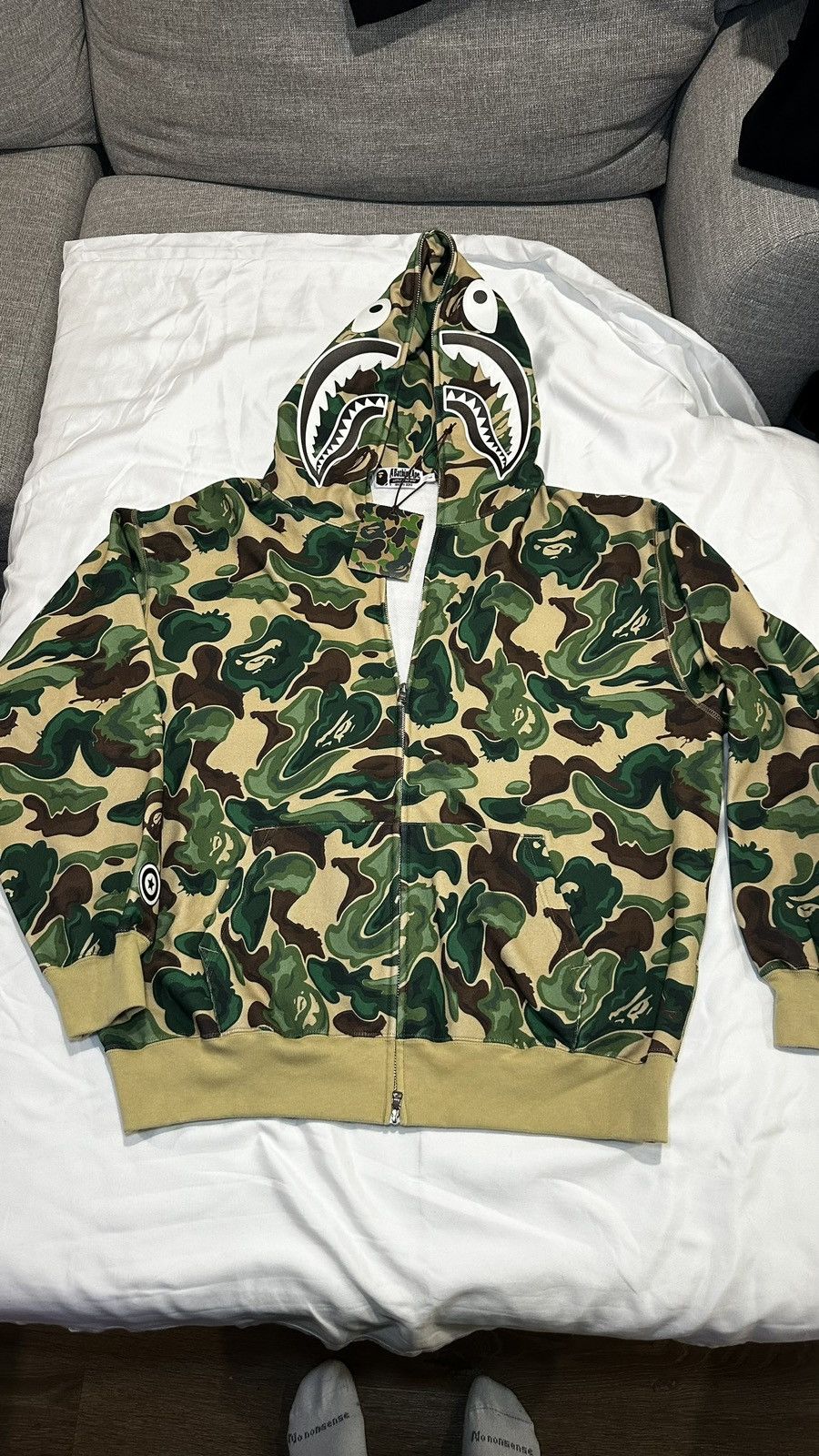 Bape ART CAMO SHARK FULL ZIP HOODIE | Grailed