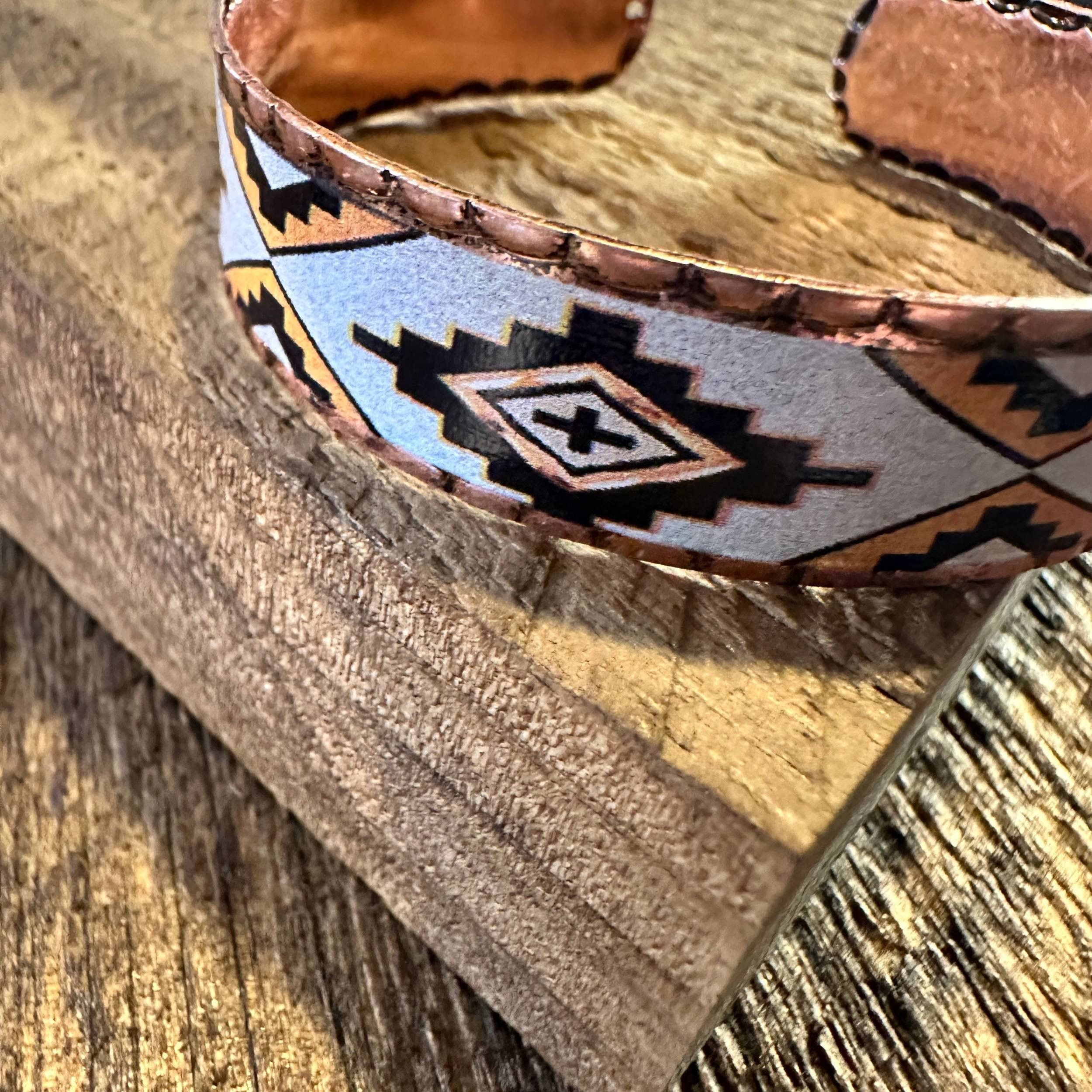 Other Handmade Boho Native American Navajo Copper Narrow Cuff Brac Size ONE SIZE - 5 Thumbnail