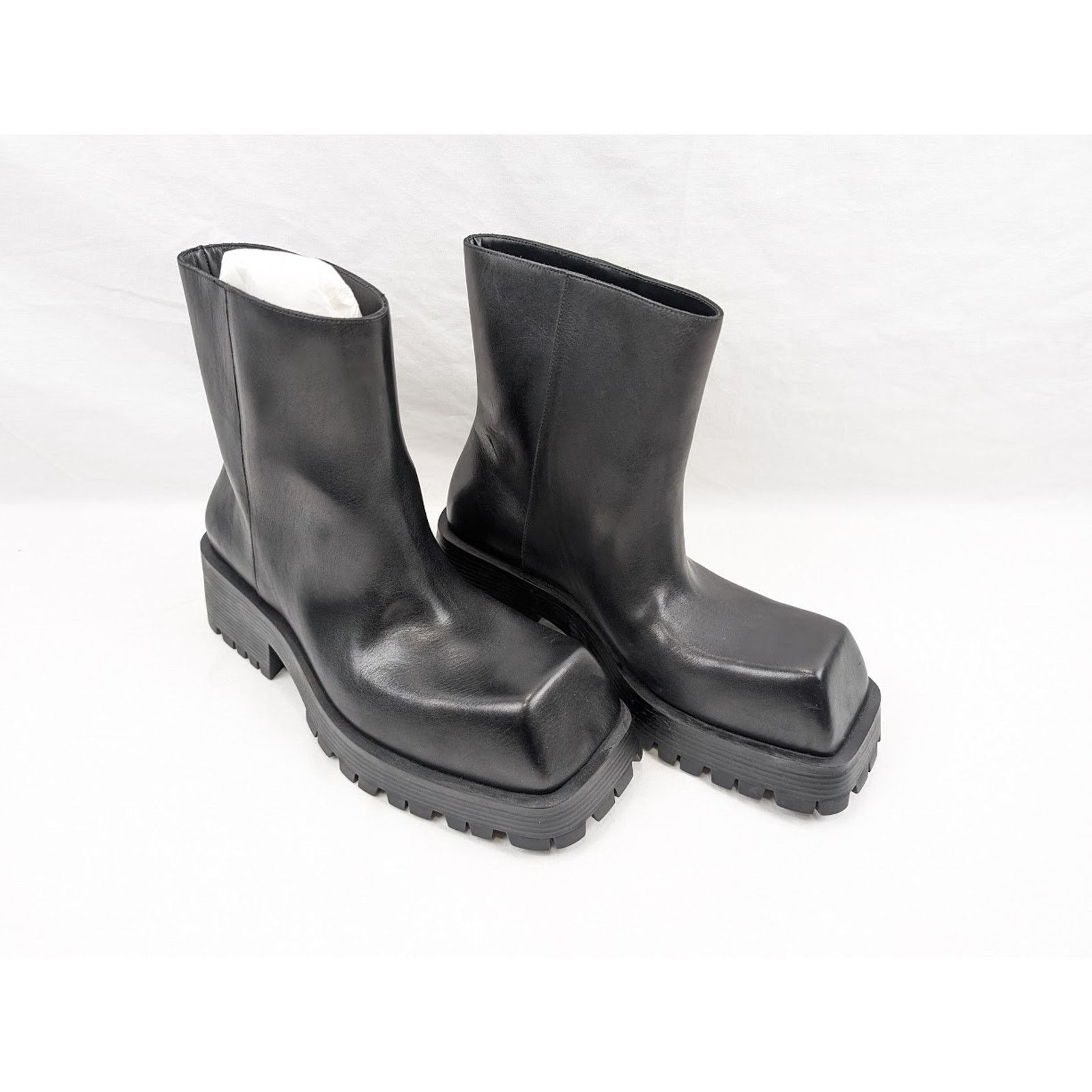 Balenciaga o1rshd1 Calfskin Trooper Bootie in Black Size US 10 / EU 43 - 11 Thumbnail