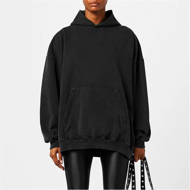 Balenciaga o1g2r1mq0924 Strass Logo Hooded Sweatshirts in Black Size M / US 6-8 / IT 42-44 - 3 Thumbnail
