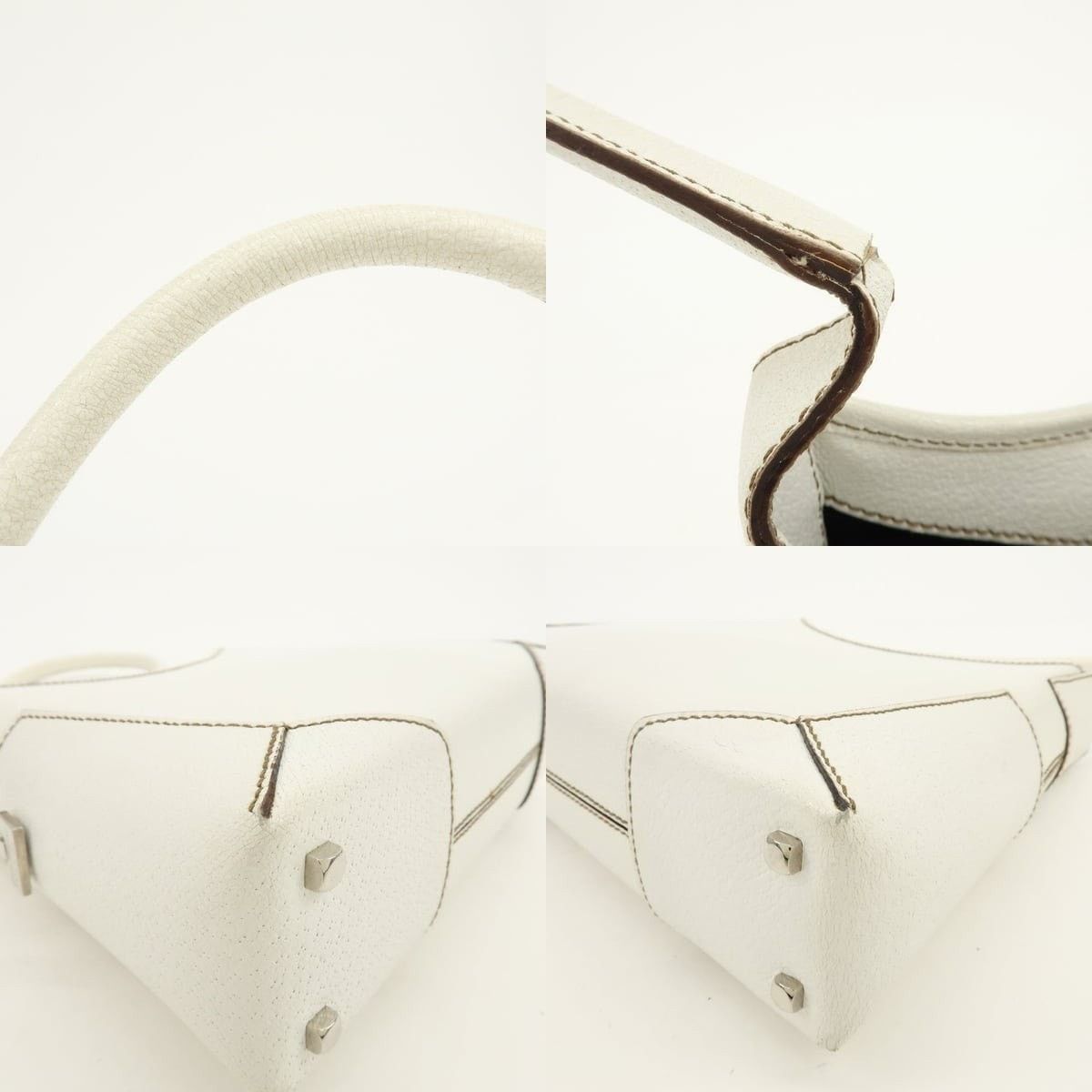 Salvatore Ferragamo Ferragamo Calfskin Shoulder Bag White Size ONE SIZE - 4 Thumbnail
